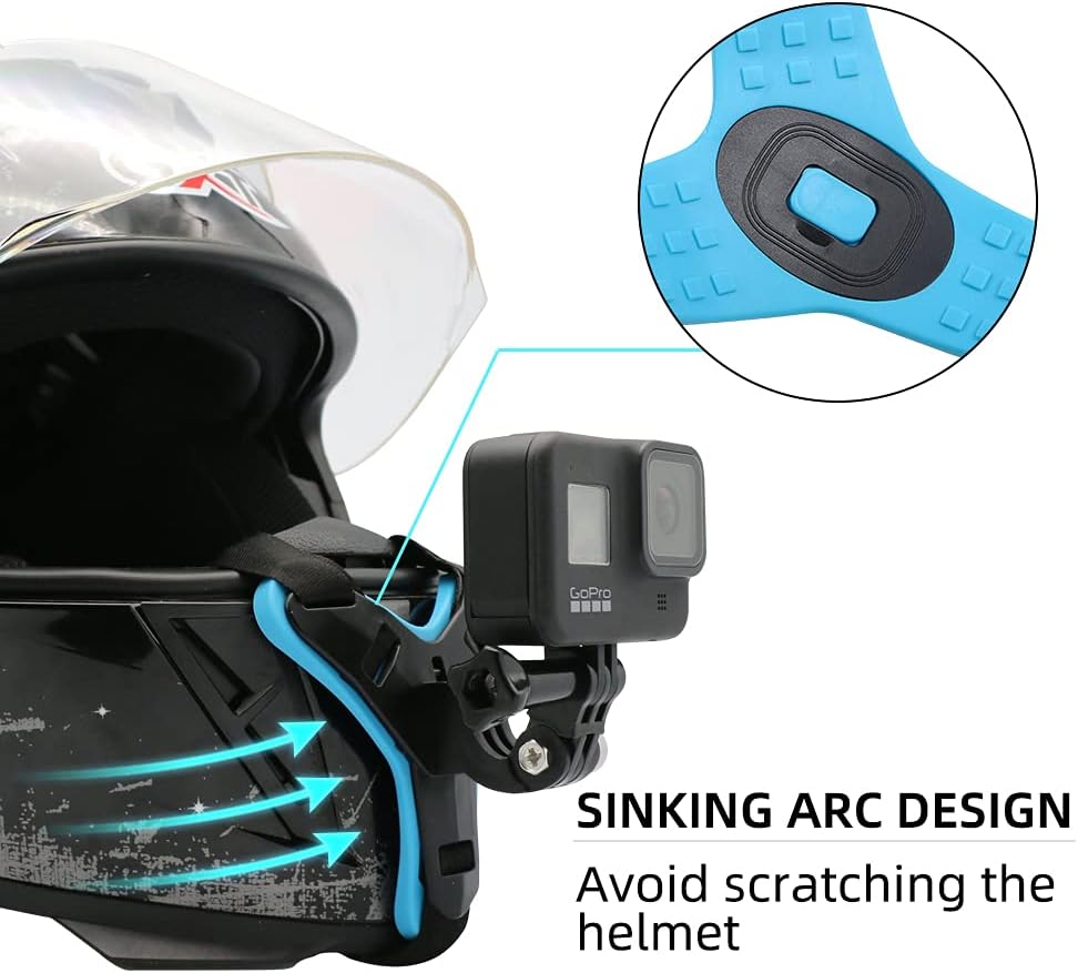 SOPORTE PARA CASCO DE MOTOCICLETA SUREWO PARA GOPRO Y CÁMARAS DEPORTIVAS NEGRO - 3