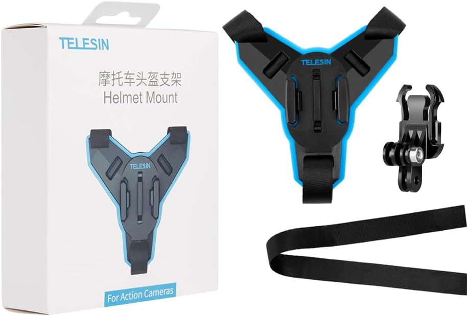 SOPORTE PARA CASCO TELESIN CON CLIP PARA CORREA PARA CÁMARAS GOPRO Y SIMILARES - 3