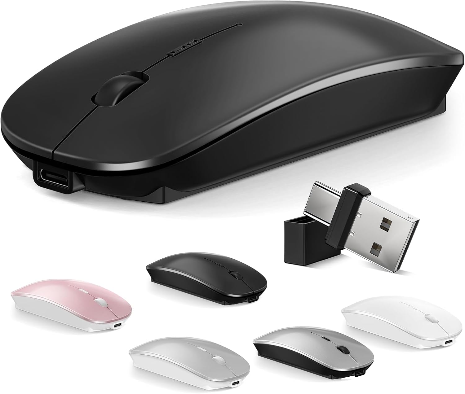 MOUSE INALÁMBRICO BLUETOOTH NORMDECOS DUAL MODE PARA MACBOOK Y PC - 1
