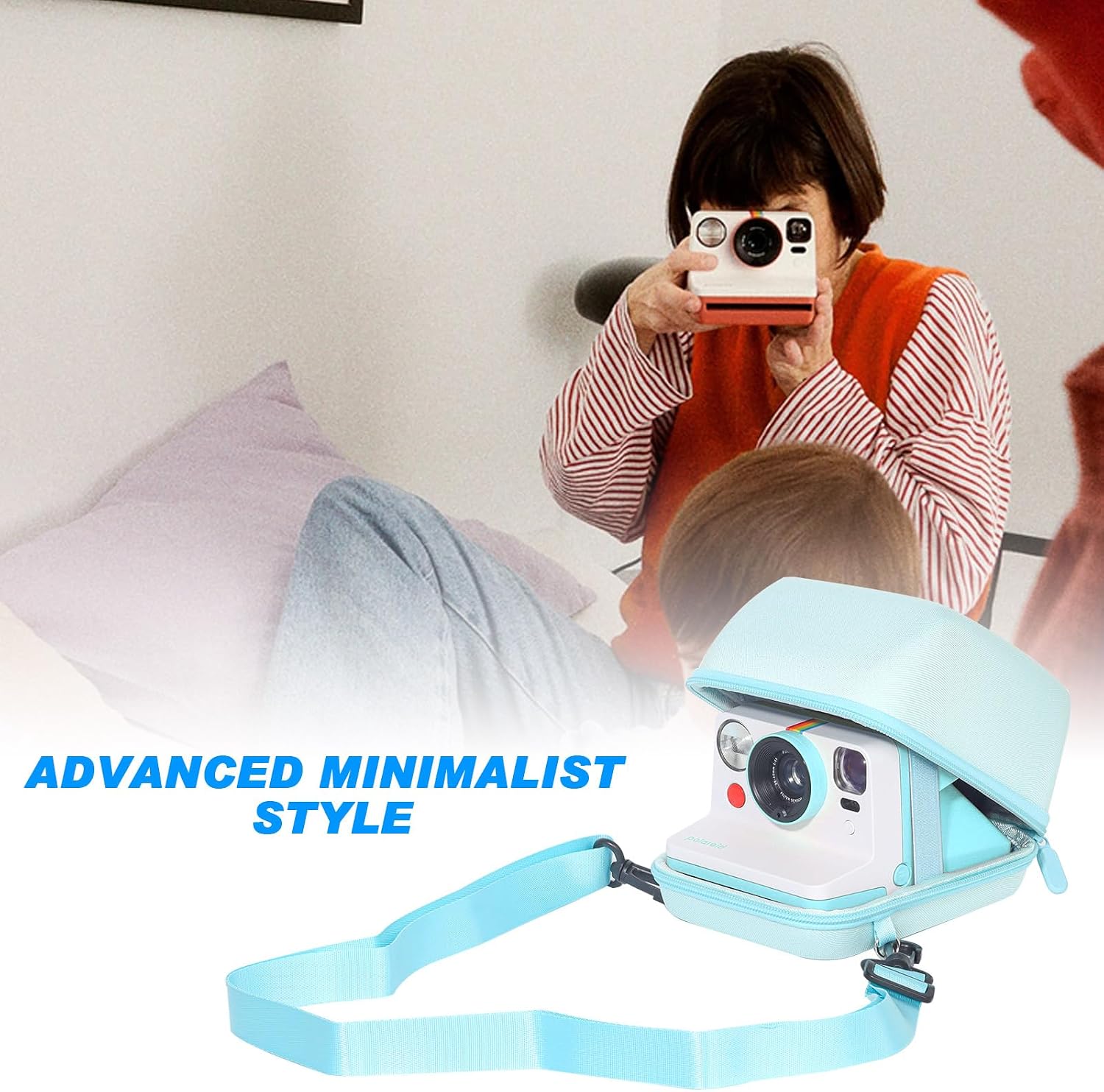 FUNDA PARA CÁMARA WOGOZAN PARA POLAROID NOW/NOW+/I-TYPE/FLIP INSTANT CAMERA AZUL - 2