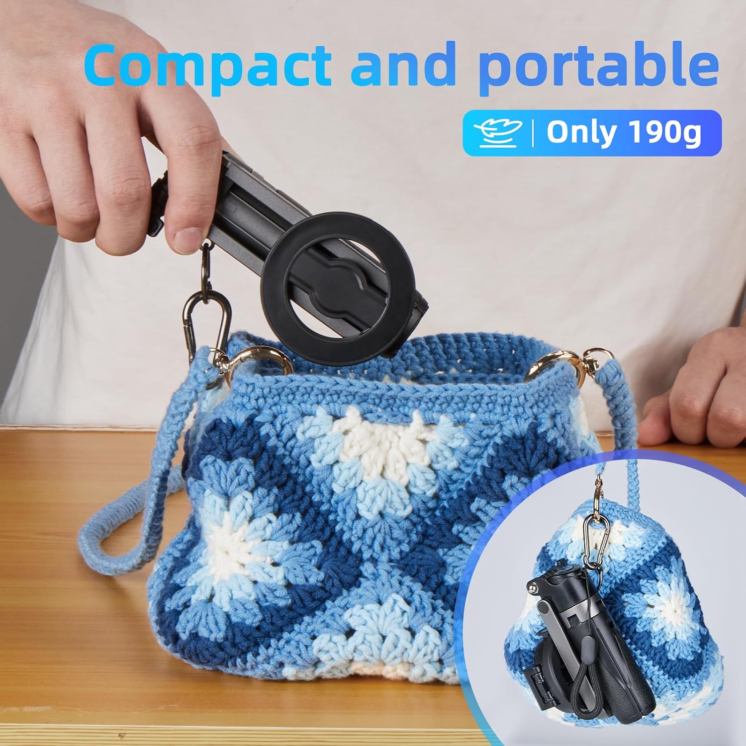 TRÍPODE PARA CELULAR MQOUNY MAGSAFE CON CONTROL REMOTO RECARGABLE Y ANILLO METÁLICO - 5