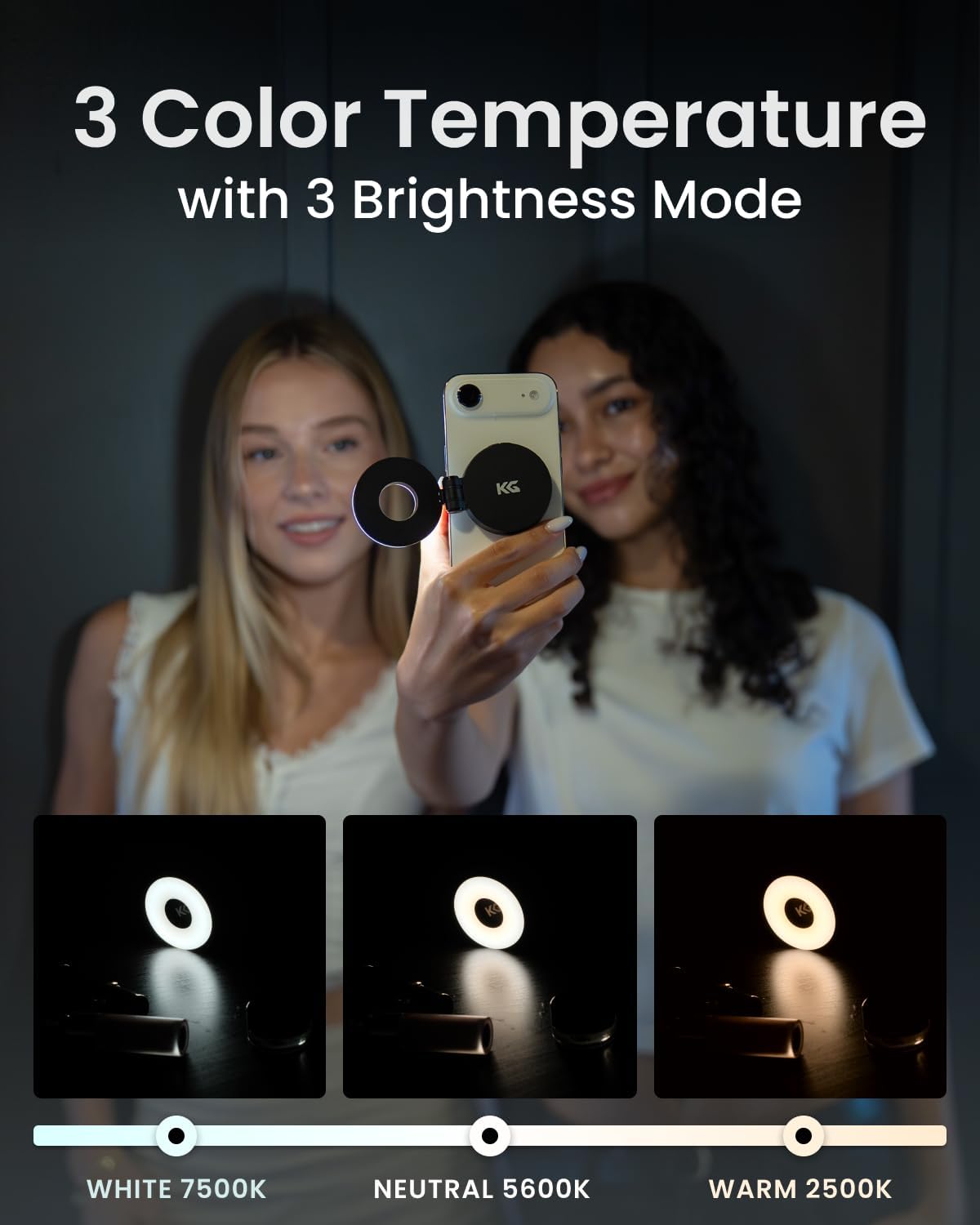 ILUMINADOR MAGNÉTICO PARA SELFIES KRAFTGEEK PARA IPHONE PORTÁTIL - 3
