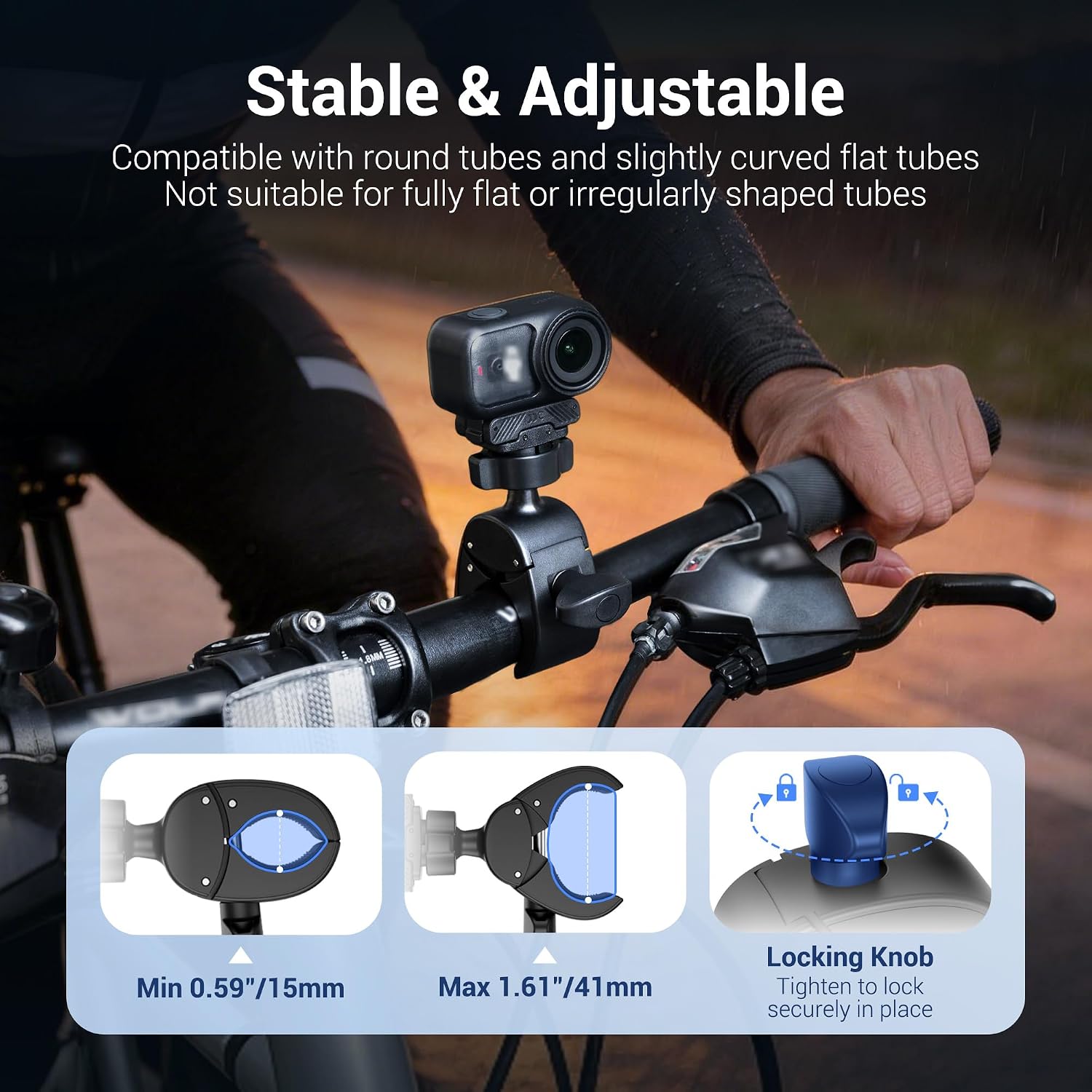 SOPORTE MAGNÉTICO PARA BICICLETA JJC PARA DJI OSMO ACTION 6 Y NANO CON CABEZA ESFÉRICA - 4
