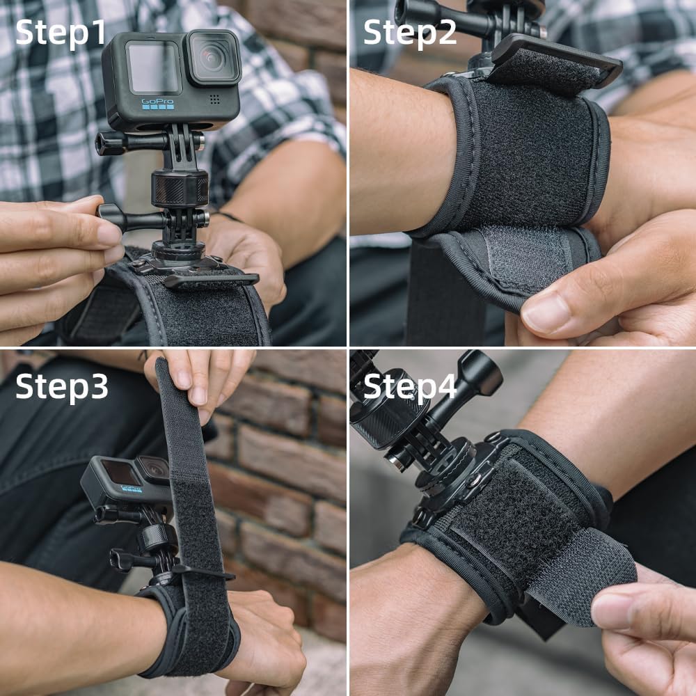 SOPORTE DE MUÑECA SUREWO CON ADAPTADOR DE LIBERACIÓN RÁPIDA COMPATIBLE CON GOPRO Y OTRAS CÁMARAS - 3