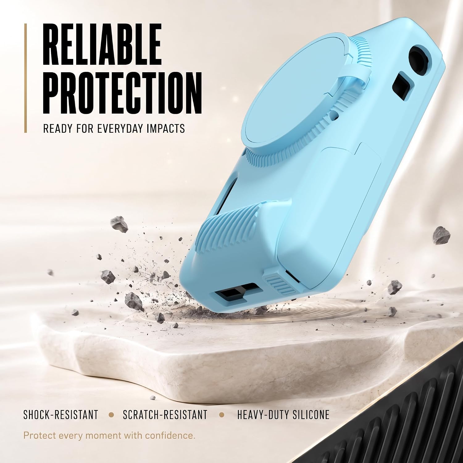 CARCASA PARA KODAK PIXPRO FZ55 TUOOUT SILICONA CON PROTECTOR DE PANTALLA Y CORREA CELESTE - 4