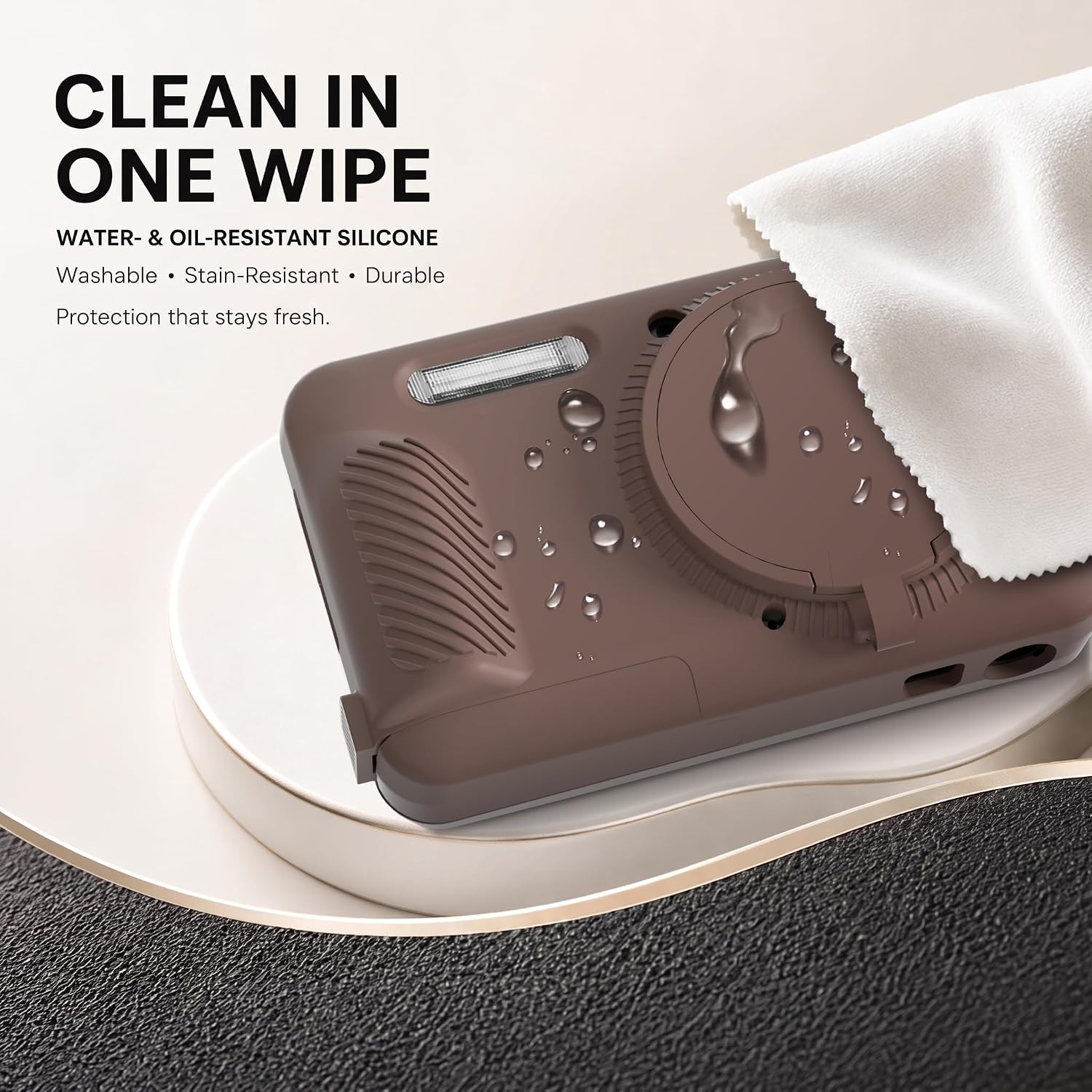 CARCASA PARA KODAK PIXPRO FZ55 TUOOUT SILICONA CON PROTECTOR DE PANTALLA Y CORREA MARRÓN - 4