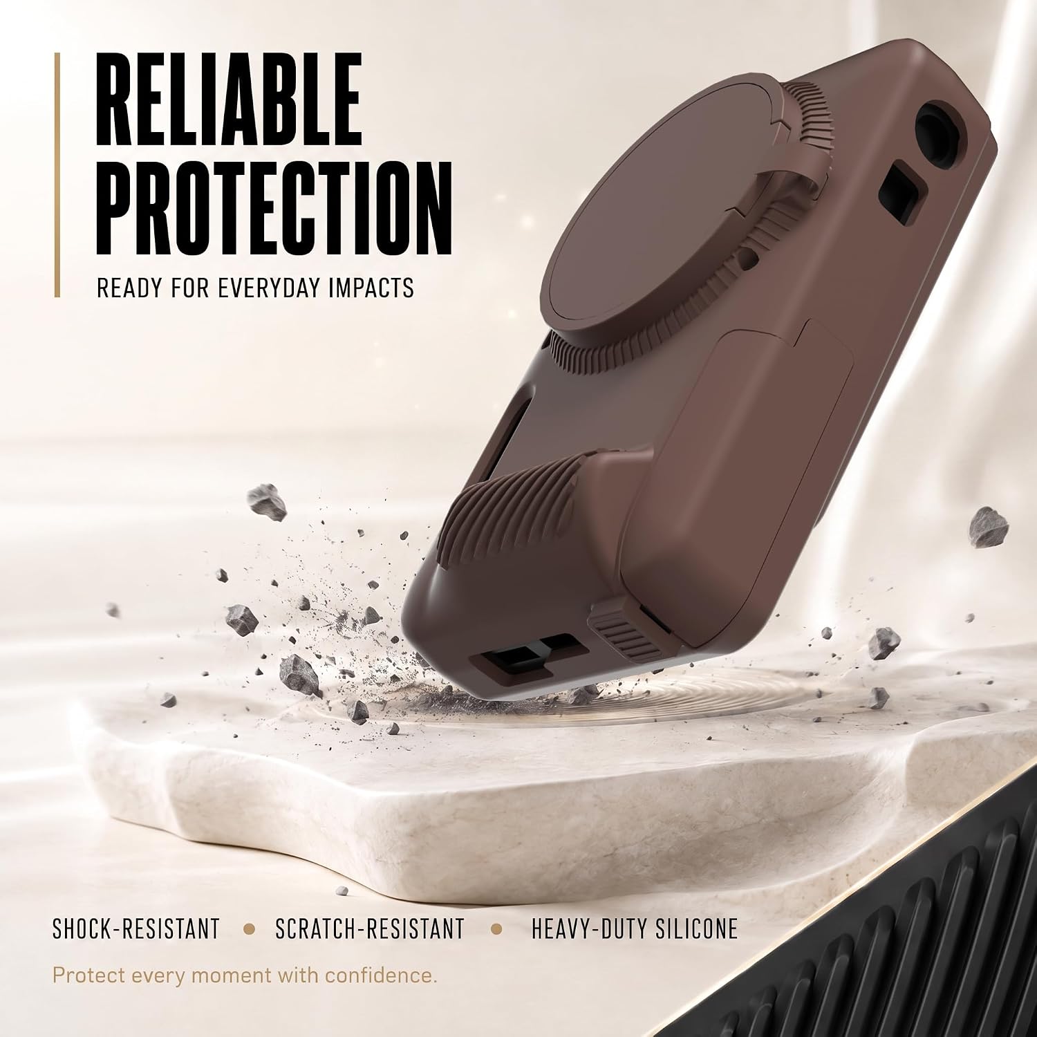 CARCASA PARA KODAK PIXPRO FZ55 TUOOUT SILICONA CON PROTECTOR DE PANTALLA Y CORREA MARRÓN - 5