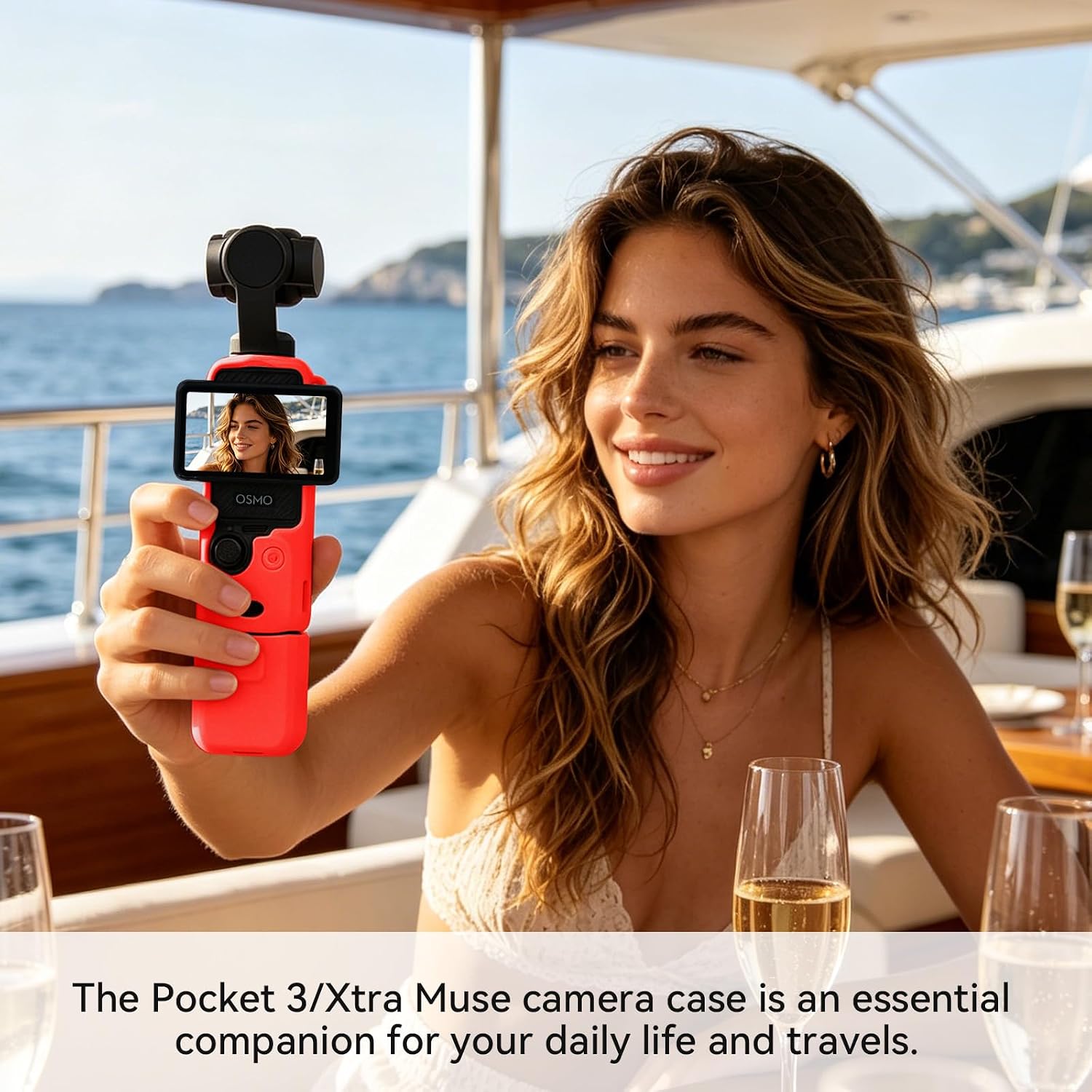 CARCASA PROTECTORA EASY HOOD PARA DJI OSMO POCKET 3/XTRA MUSE ROJO - 5