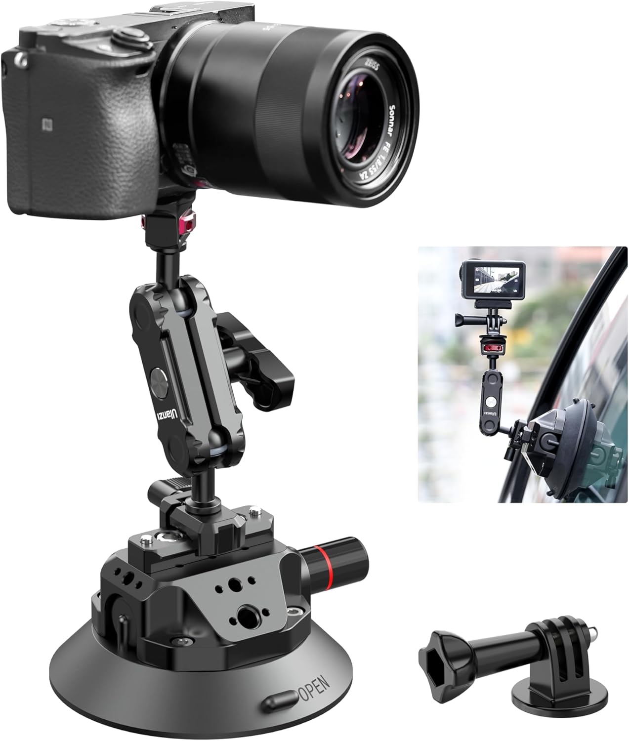 SOPORTE CON VENTOSA UURIG ULANZI SC-02 4.5 PULGADAS PARA CÁMARAS DSLR - 1