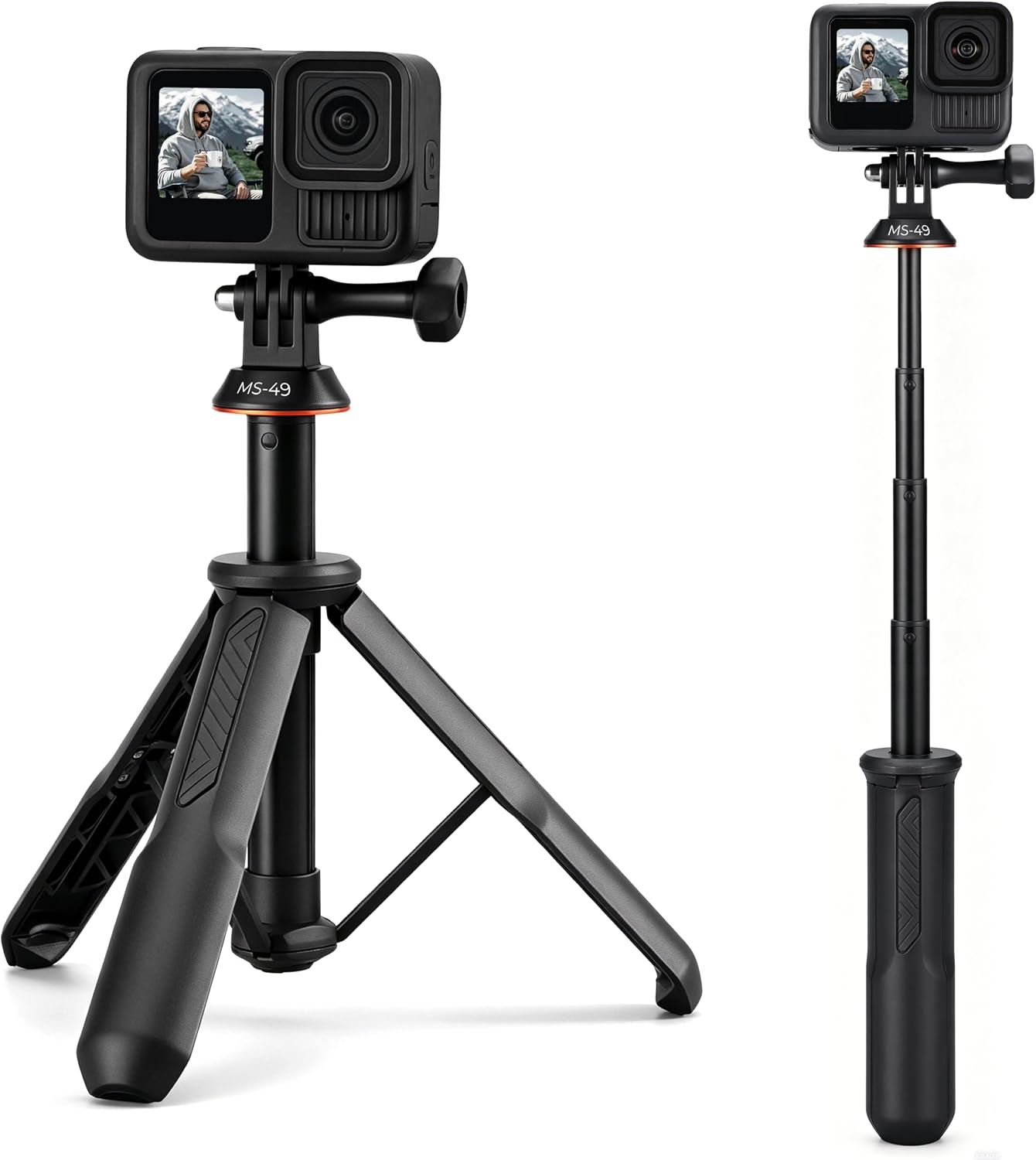SOPORTE PARA CÁMARA DE ACCIÓN KYF CONCEPT 58.5 CM AJUSTABLE TIPO SELFIE STICK Y TRÍPODE - 1
