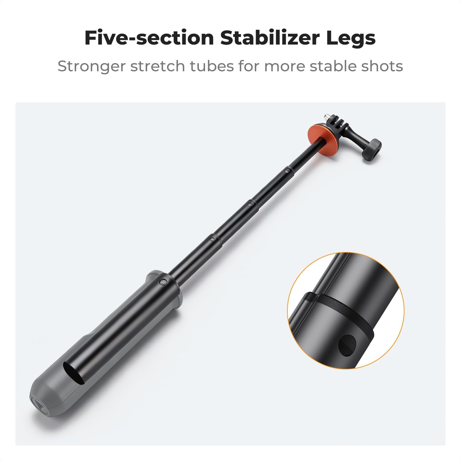 SOPORTE PARA CÁMARA DE ACCIÓN KYF CONCEPT 58.5 CM AJUSTABLE TIPO SELFIE STICK Y TRÍPODE - 4