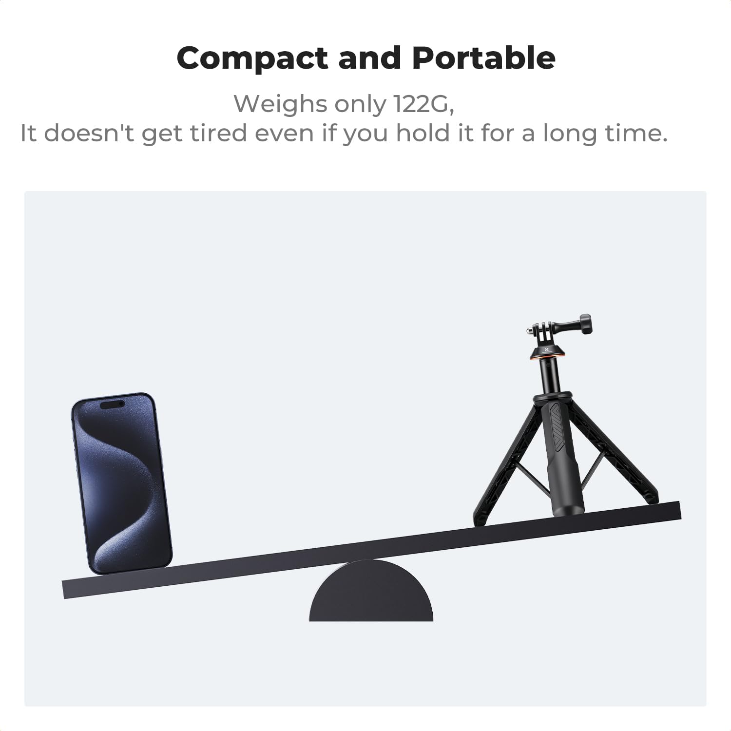 SOPORTE PARA CÁMARA DE ACCIÓN KYF CONCEPT 58.5 CM AJUSTABLE TIPO SELFIE STICK Y TRÍPODE - 5
