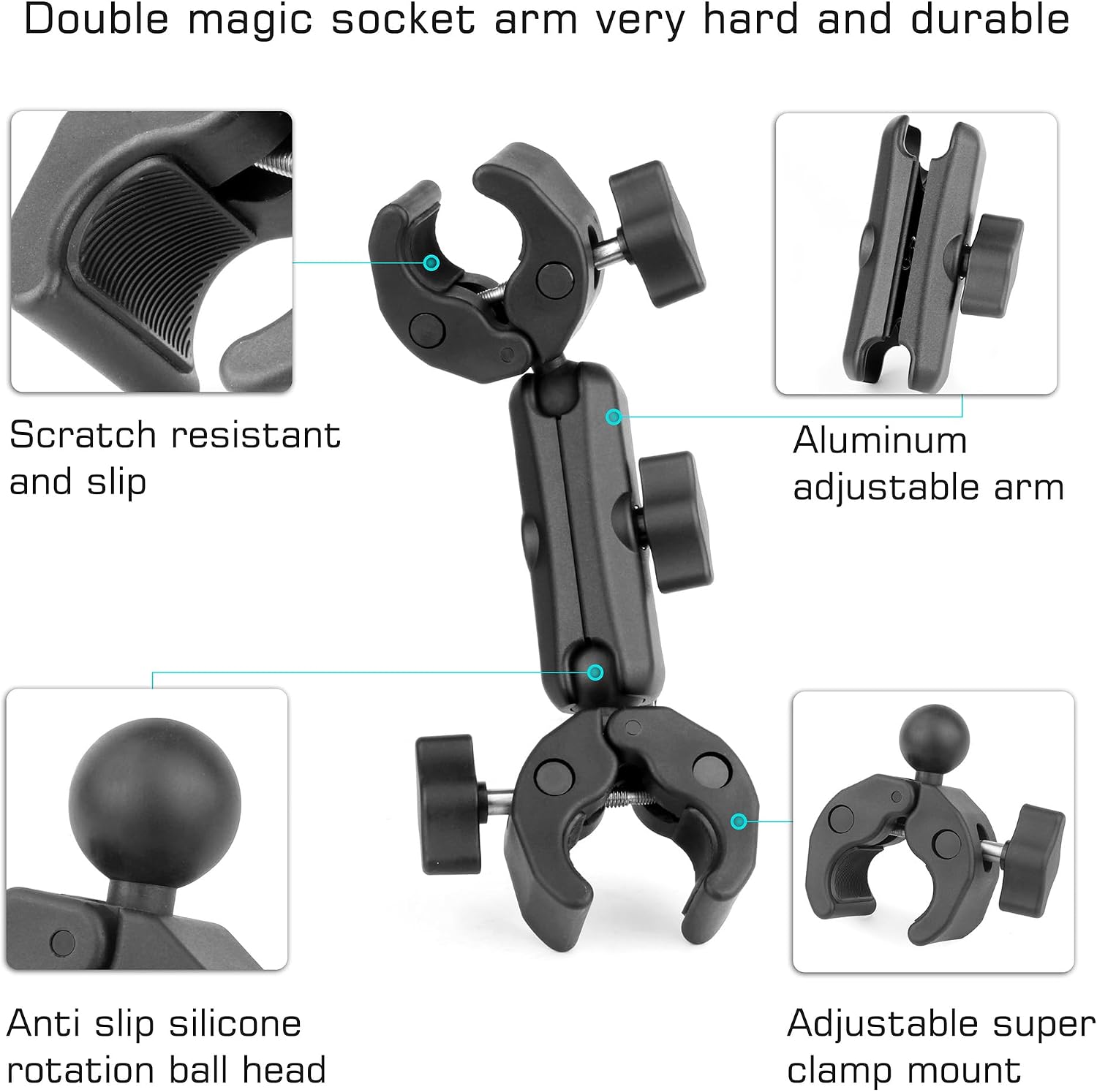 SOPORTE PARA CÁMARA GEPULY DOBLE SUPER CLAMP 360° PARA PARAGUAS Y SILLAS - 3