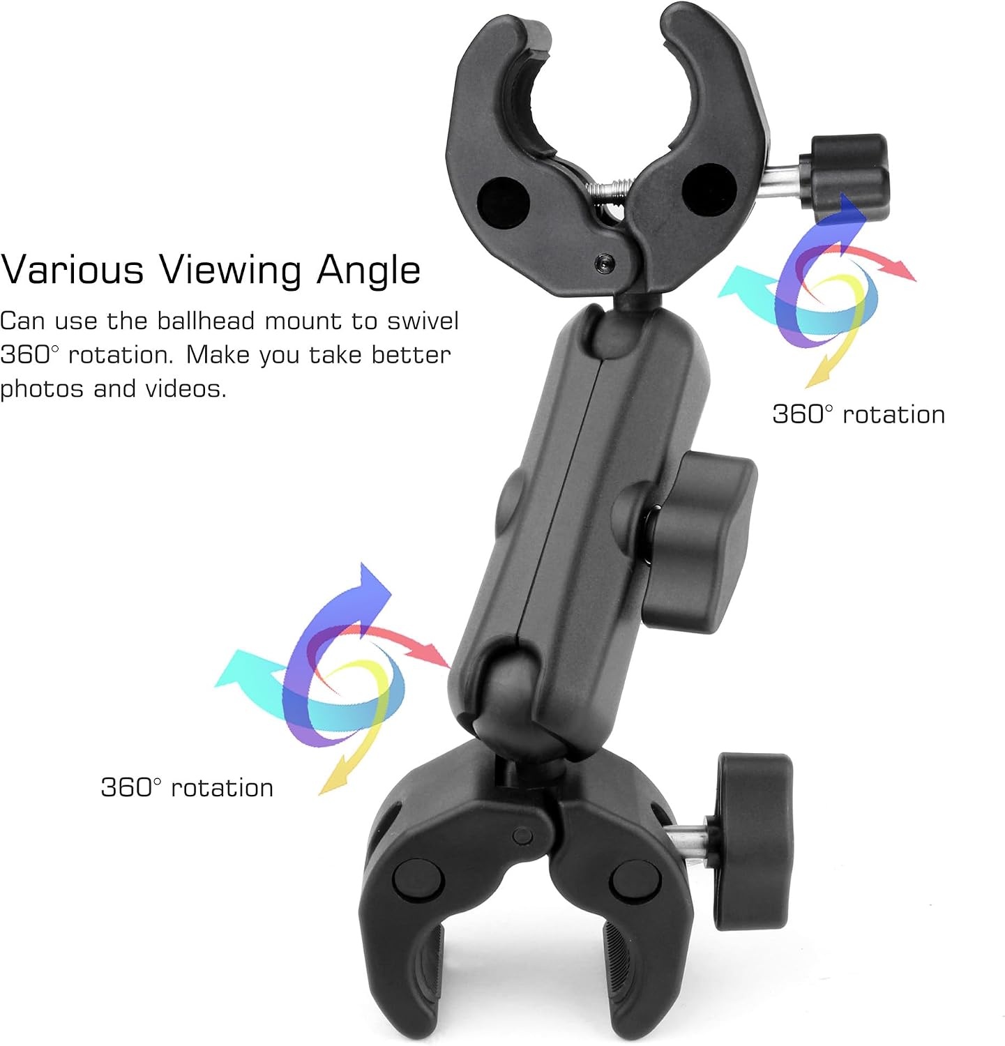 SOPORTE PARA CÁMARA GEPULY DOBLE SUPER CLAMP 360° PARA PARAGUAS Y SILLAS - 5