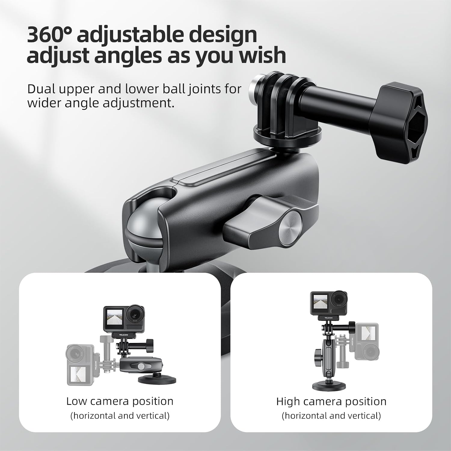 SOPORTE MAGNÉTICO 360 TELESIN PARA CÁMARAS GOPRO INSTA360 Y SIMILARES - 4