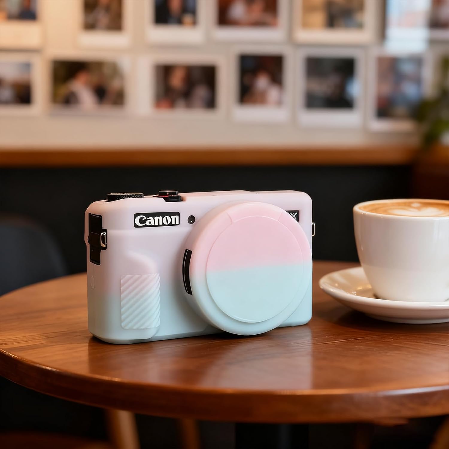 FUNDA PARA CÁMARA CANON G7X MARK II FREVYVE JELLY ROSA VERDE - 3