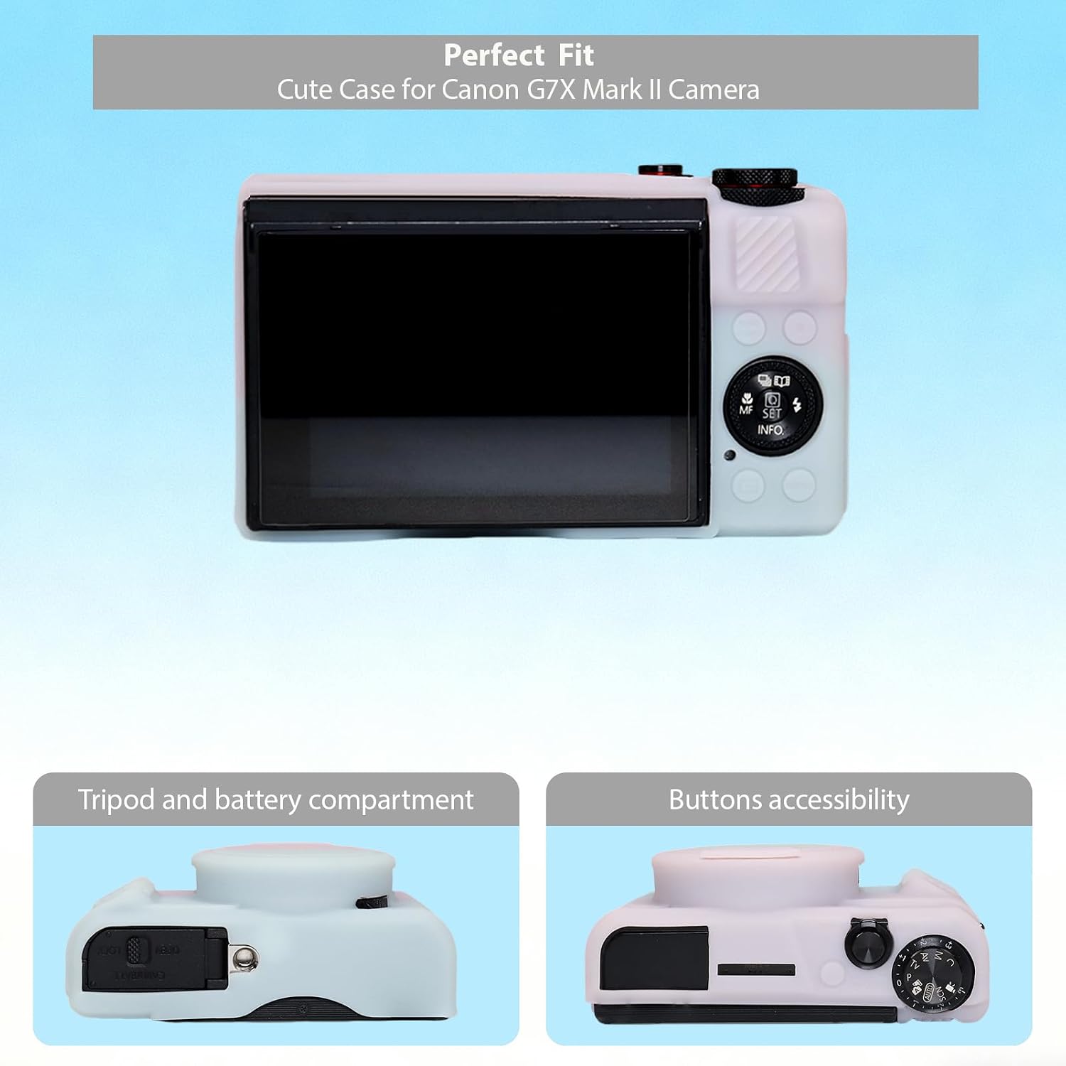FUNDA PARA CÁMARA CANON G7X MARK II FREVYVE JELLY ROSA VERDE - 4