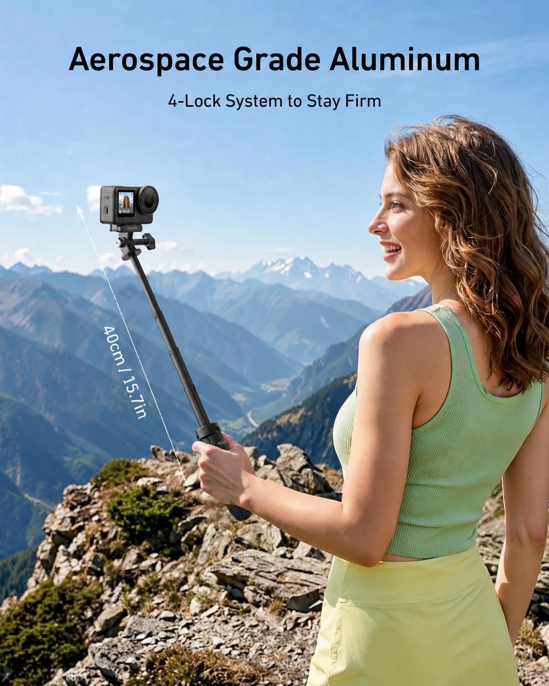 MINI SELFIE STICK TRÍPODE TELESIN 40 CM PARA CÁMARAS DE ACCIÓN DJI GOPRO INSTA360 - 2