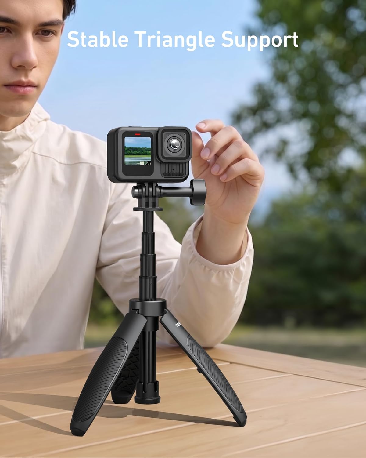 MINI SELFIE STICK TRÍPODE TELESIN 40 CM PARA CÁMARAS DE ACCIÓN DJI GOPRO INSTA360 - 4