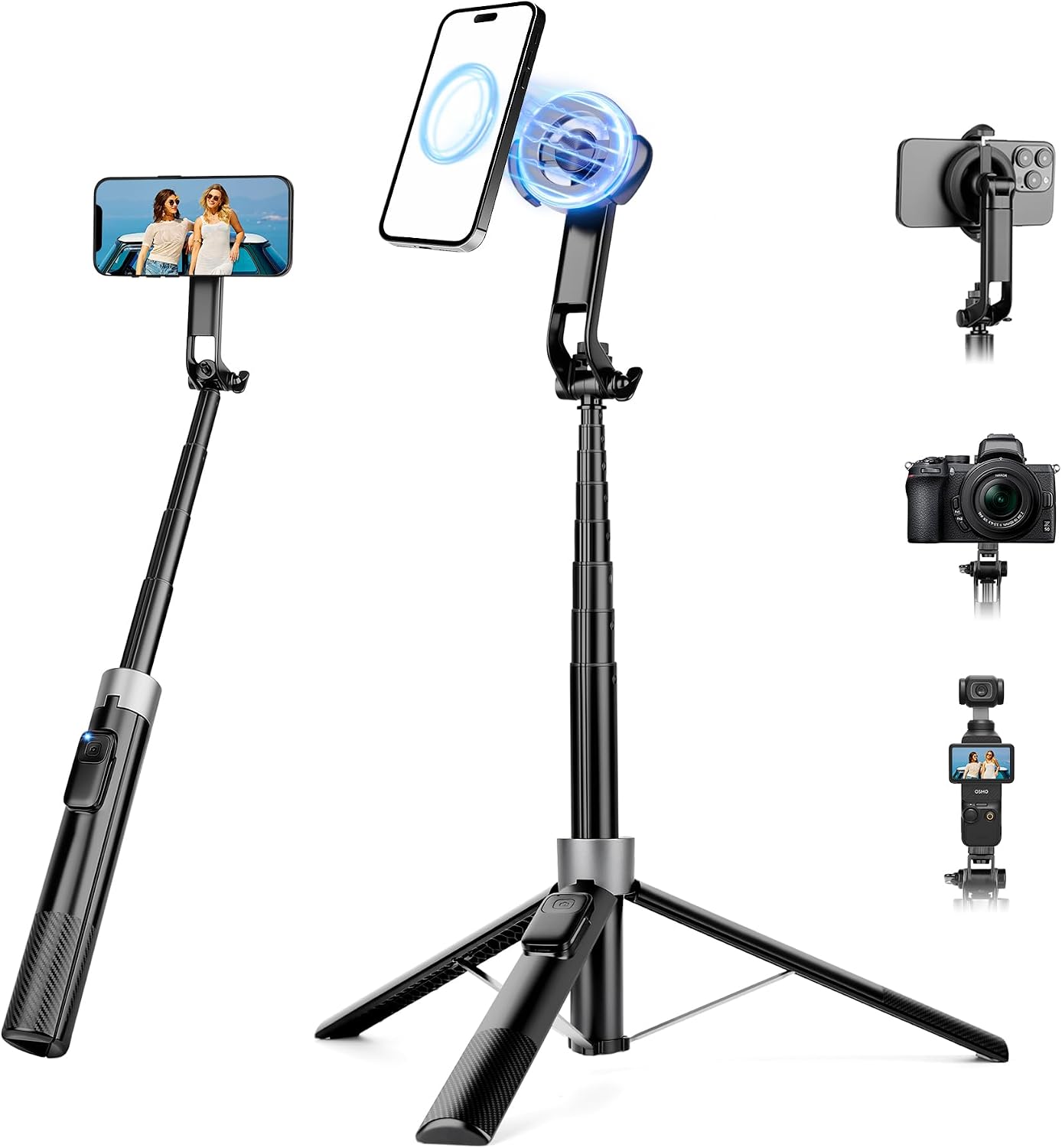 TRÍPODE PARA TELÉFONO VICTIV 70 PULGADAS MAGNÉTICO CON SELFIE STICK - 1