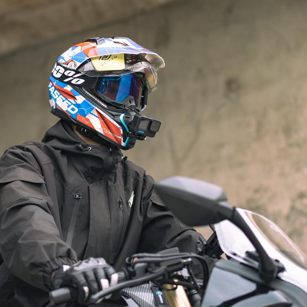 SOPORTE PARA CASCO DJI ACTION 6 SUREWO PARA MOTOCICLETA Y BICICLETA COMPATIBLE CON GOPRO HERO 7-13 Y DJI OSMO ACTION - 5