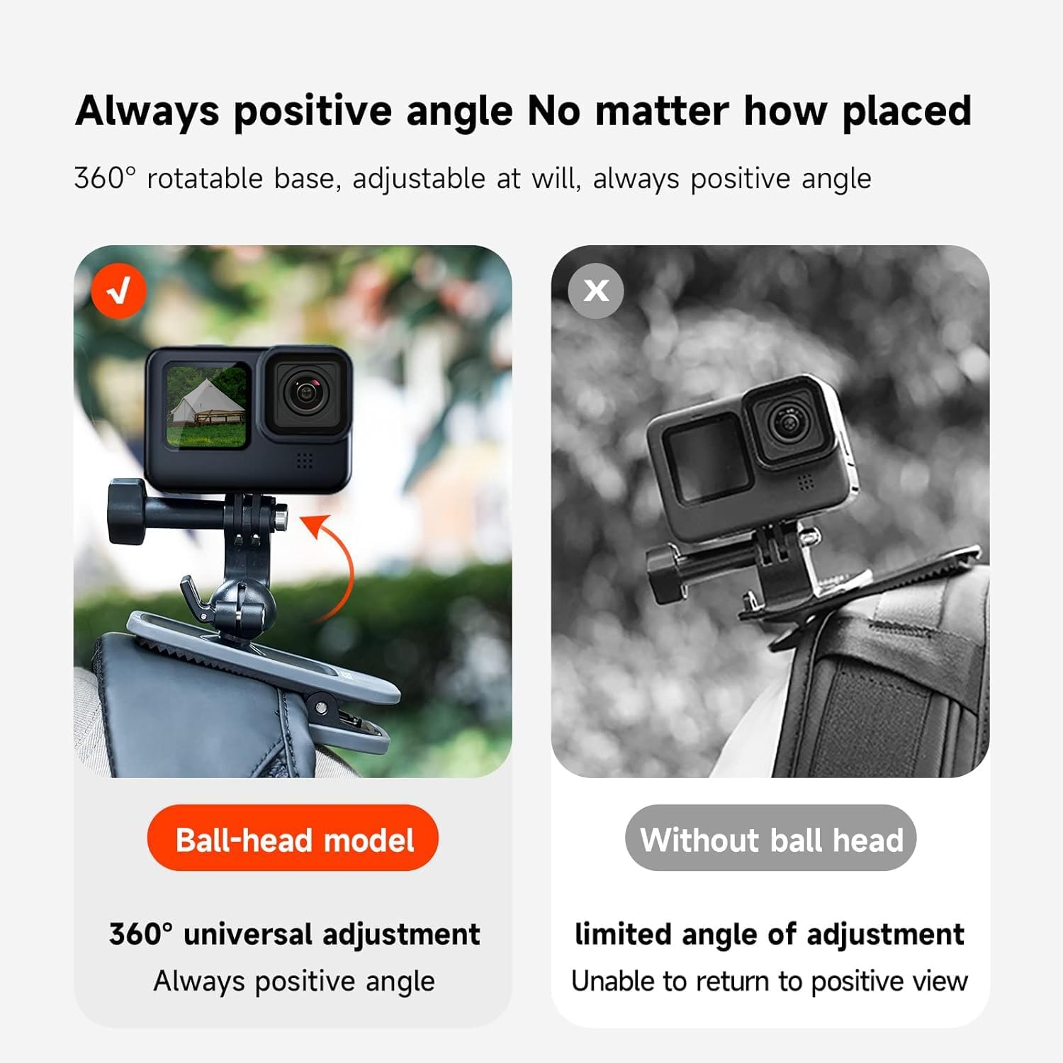 SOPORTE MAGNÉTICO PARA MOCHILA TELESIN 360° CON CLIP PARA CÁMARAS DE ACCIÓN Y TELÉFONOS - 4