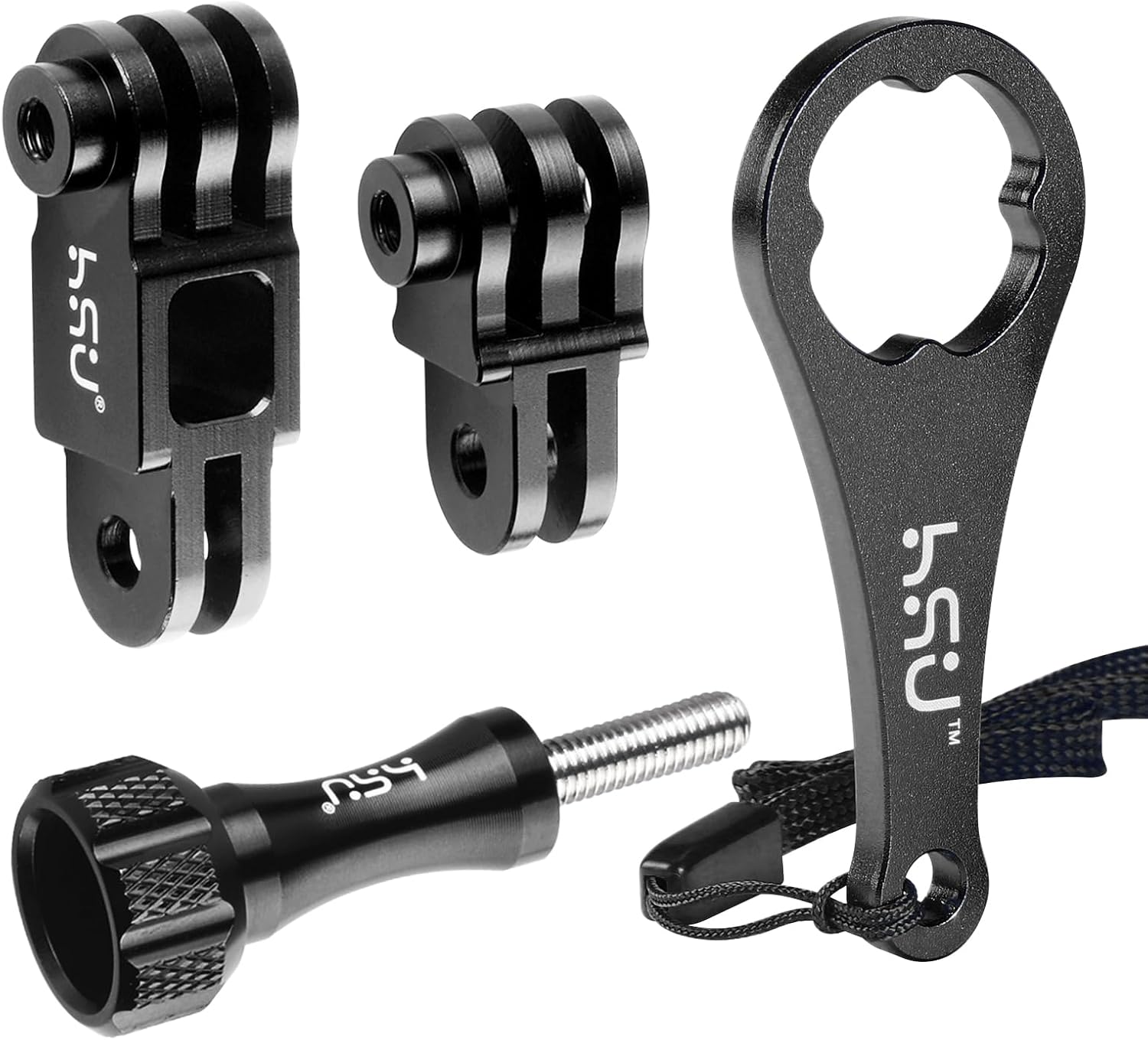 BRAZO DE EXTENSIÓN PARA CÁMARA DE ACCIÓN HSU ALUMINIO NEGRO COMPATIBLE GOPRO HERO 13/12/11/10/9/8/7/6/5 Y DJI OSMO ACTION - 1