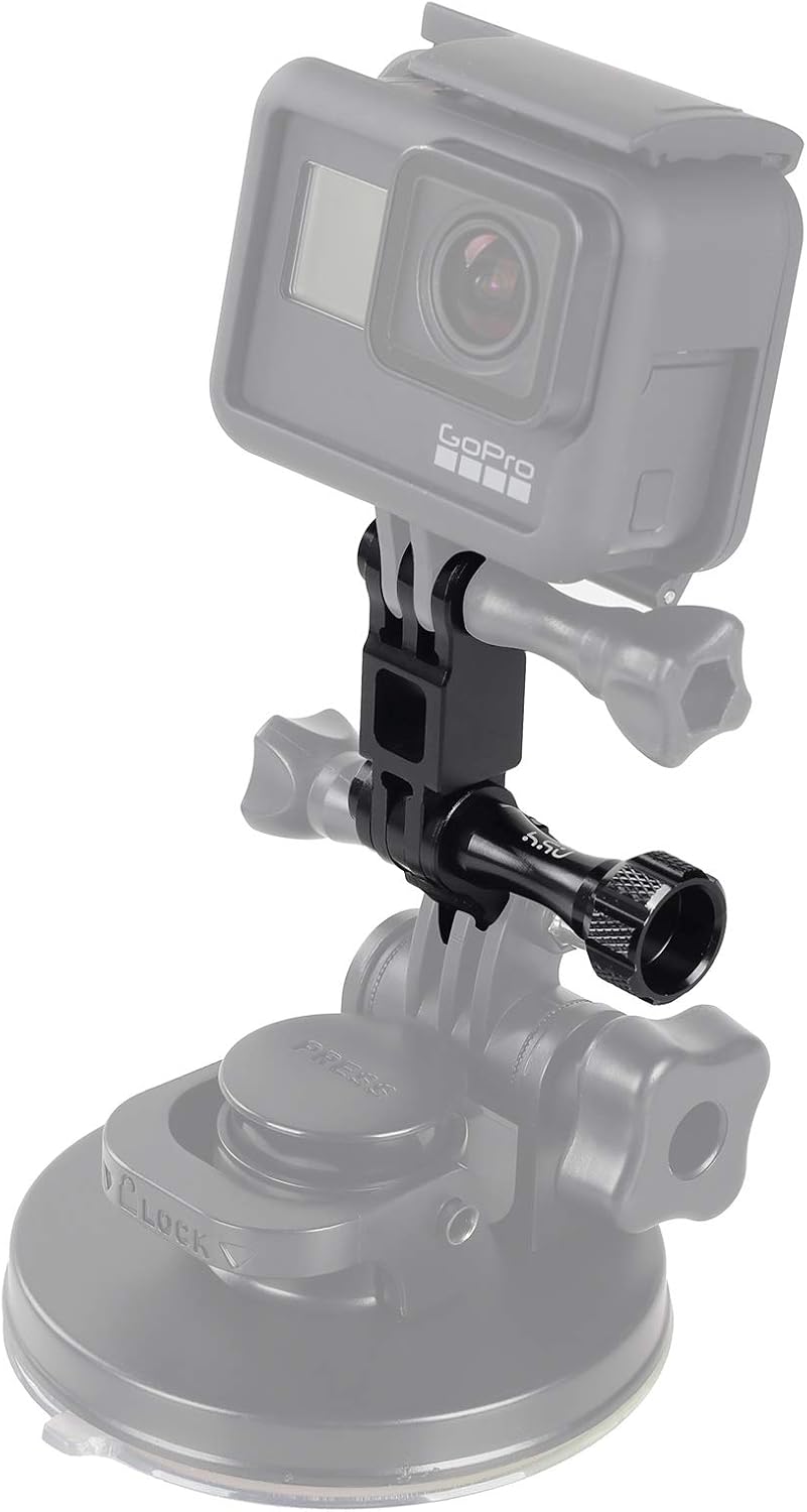 BRAZO DE EXTENSIÓN PARA CÁMARA DE ACCIÓN HSU ALUMINIO NEGRO COMPATIBLE GOPRO HERO 13/12/11/10/9/8/7/6/5 Y DJI OSMO ACTION - 2