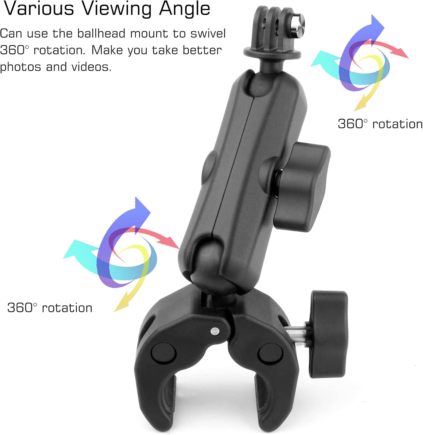 SOPORTE PARA CÁMARA GEPULY SUPER CLAMP PARA MOTOCICLETA COMPATIBLE CON INSTA360 Y GOPRO - 2