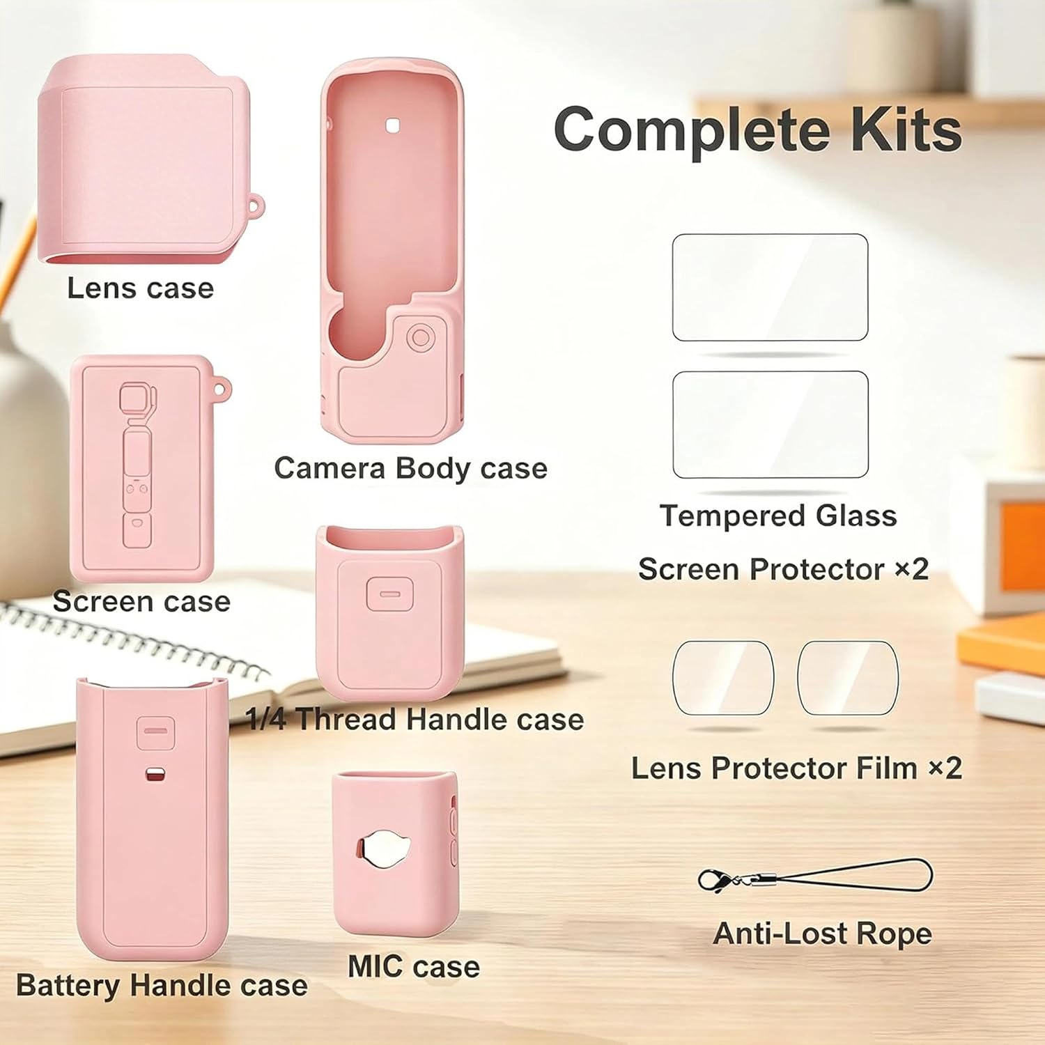 KIT DE ACCESORIOS PARA DJI OSMO POCKET 3 Y XTRA MUSE COLOR ROSA - 5