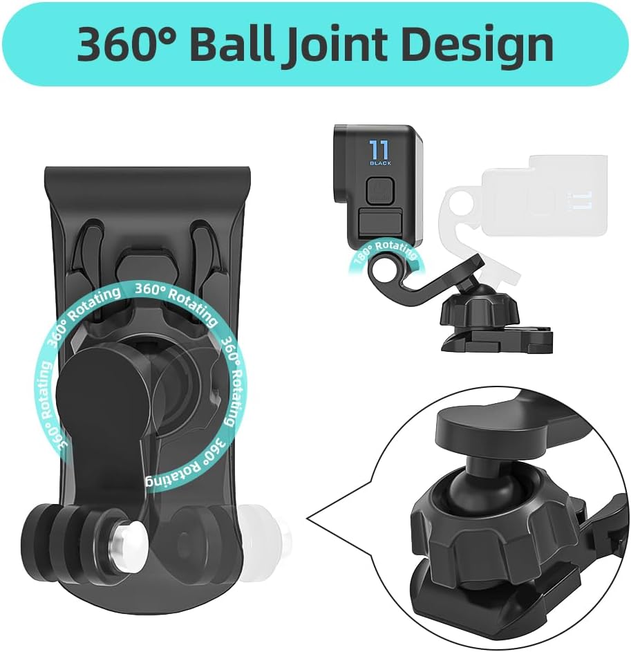 SOPORTE PARA CÁMARA EN PARASOL DE AUTO SUREWO MODELO UNIVERSAL CON CLIP RÁPIDO Y BOLA J - 2