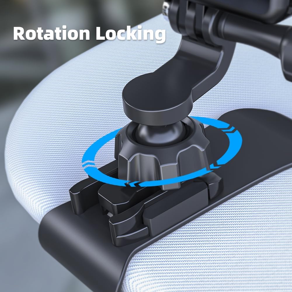 SOPORTE PARA CÁMARA EN PARASOL DE AUTO SUREWO MODELO UNIVERSAL CON CLIP RÁPIDO Y BOLA J - 4