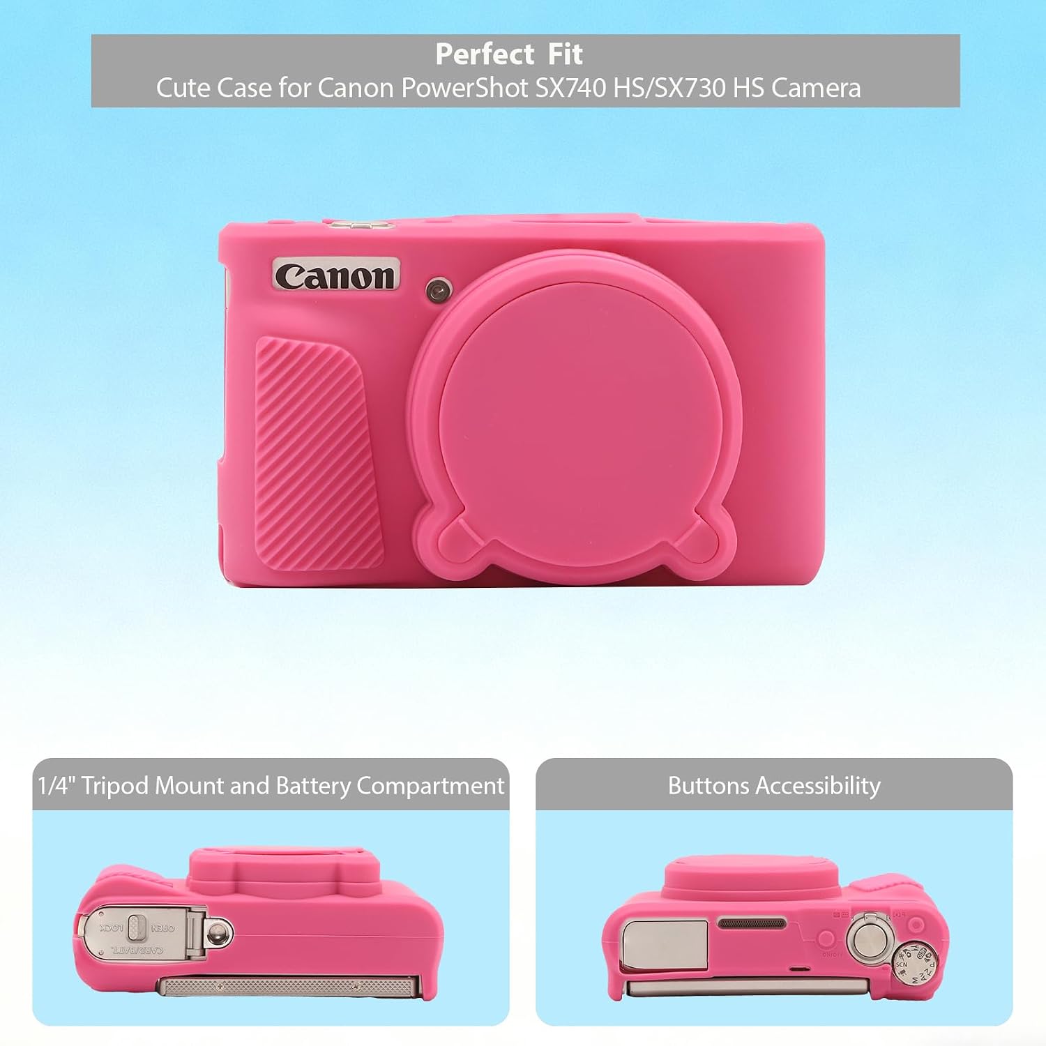 CARCASA PARA CÁMARA CANON POWERSHOT SX740 HS SX730 HS FUCSIA - 5