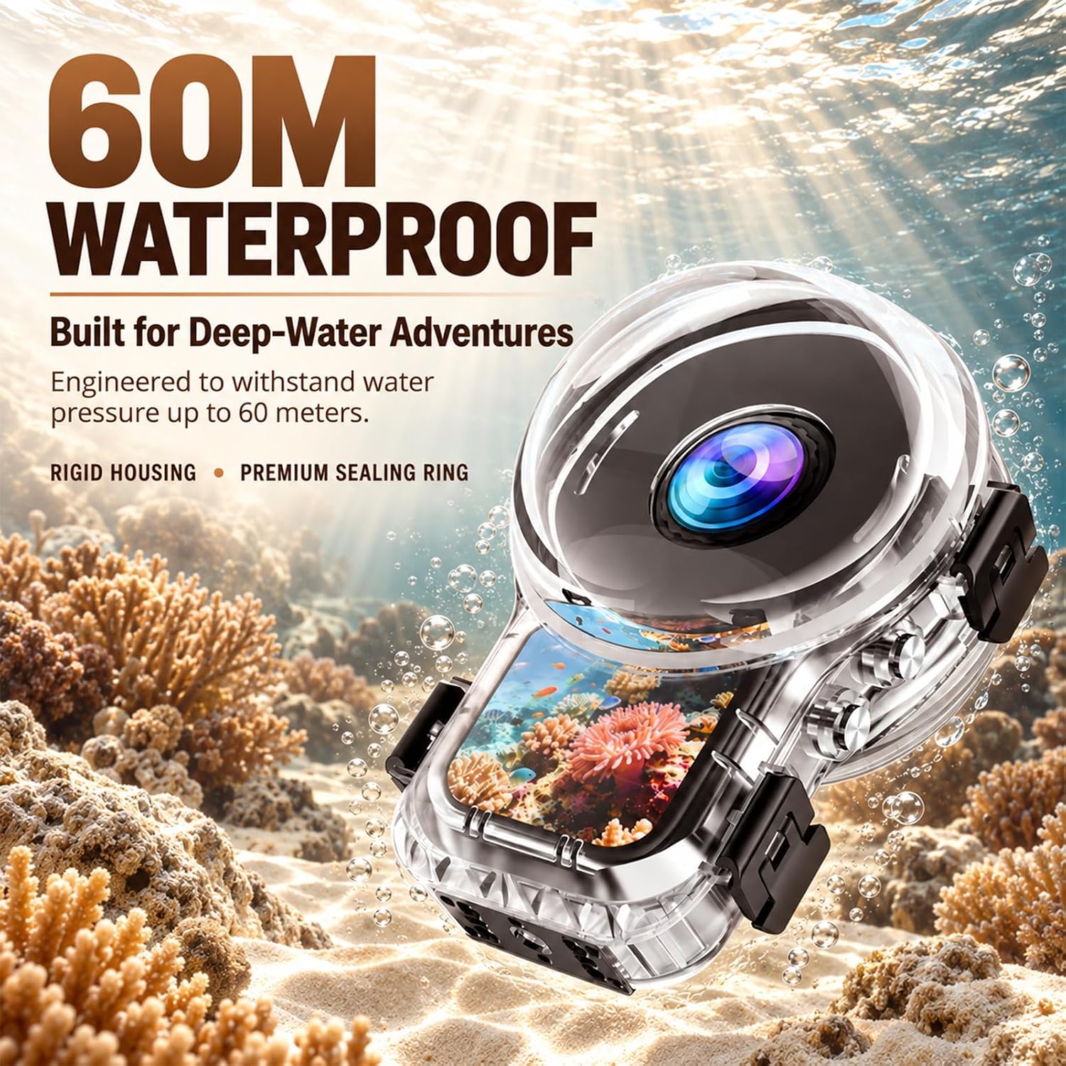 ESTUCHE SUMERGIBLE INVISIBLE DIVE CASE PRO PARA INSTA360 X6 60M - 2