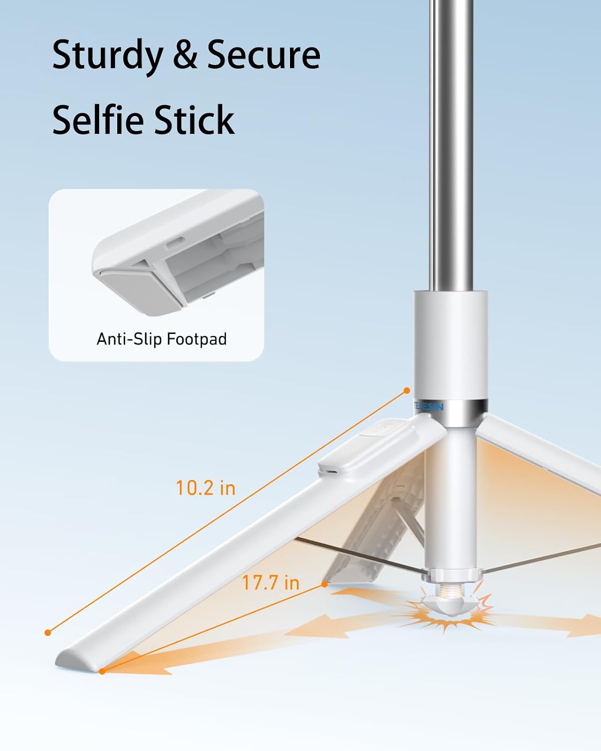 TRÍPODE PARA TELÉFONO TELESIN 70 PULGADAS CON APERTURA AUTOMÁTICA Y CONTROL REMOTO BLUETOOTH - 3