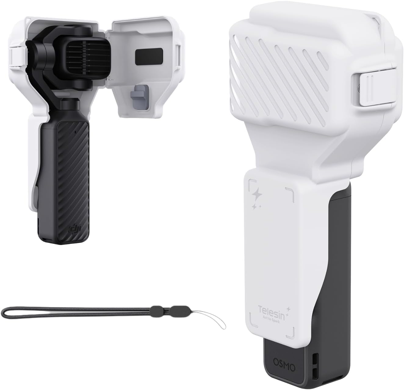 PROTECTOR MEDIO PARA DJI OSMO POCKET 4P TELESIN BLANCO - 1