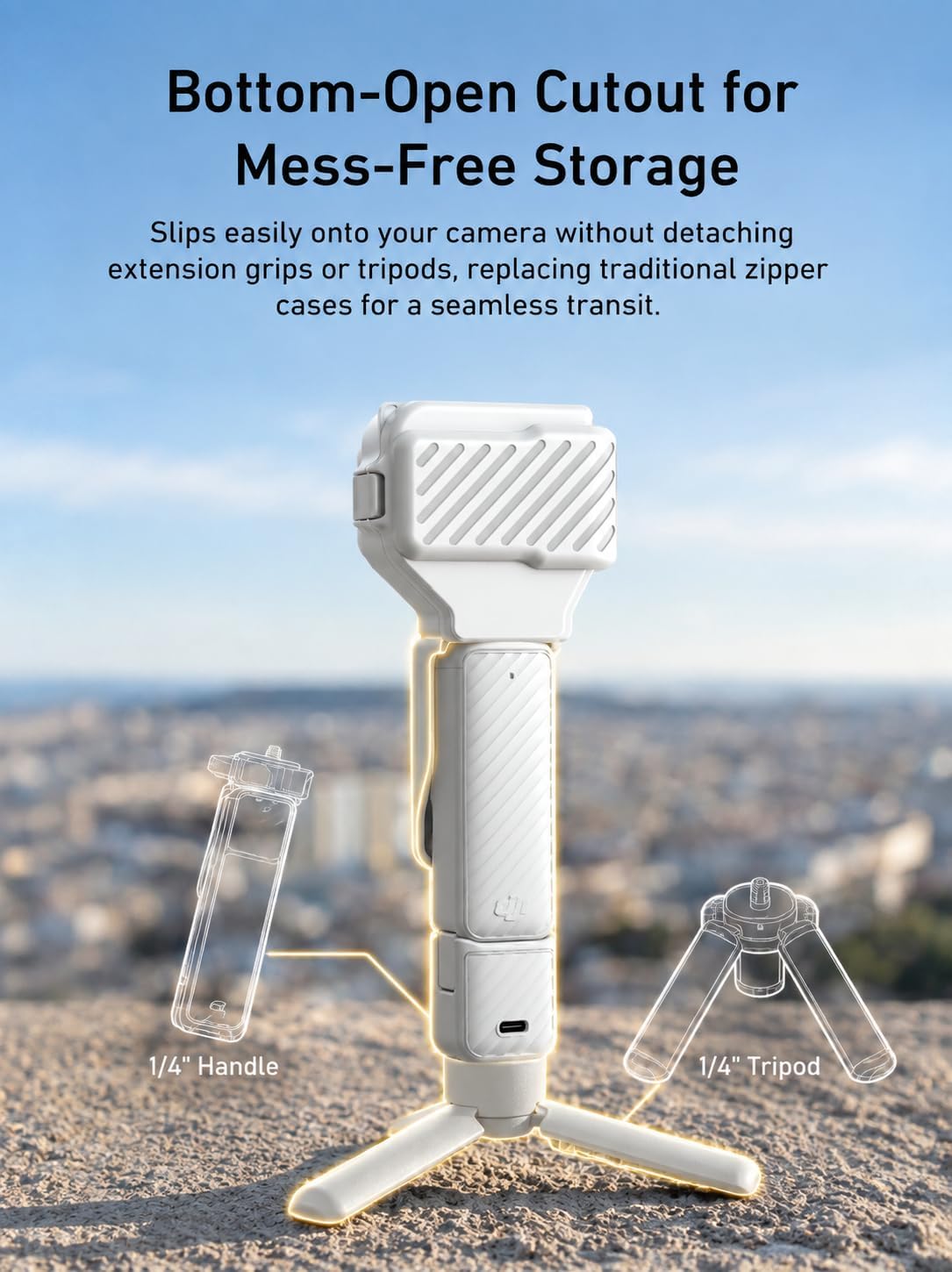PROTECTOR MEDIO PARA DJI OSMO POCKET 4P TELESIN BLANCO - 2