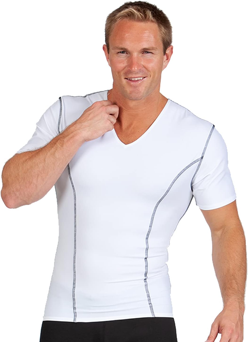 CAMISETA MOLDEADORA PARA HOMBRE INSTA SLIM V-NECK COMPRESIÓN - 4
