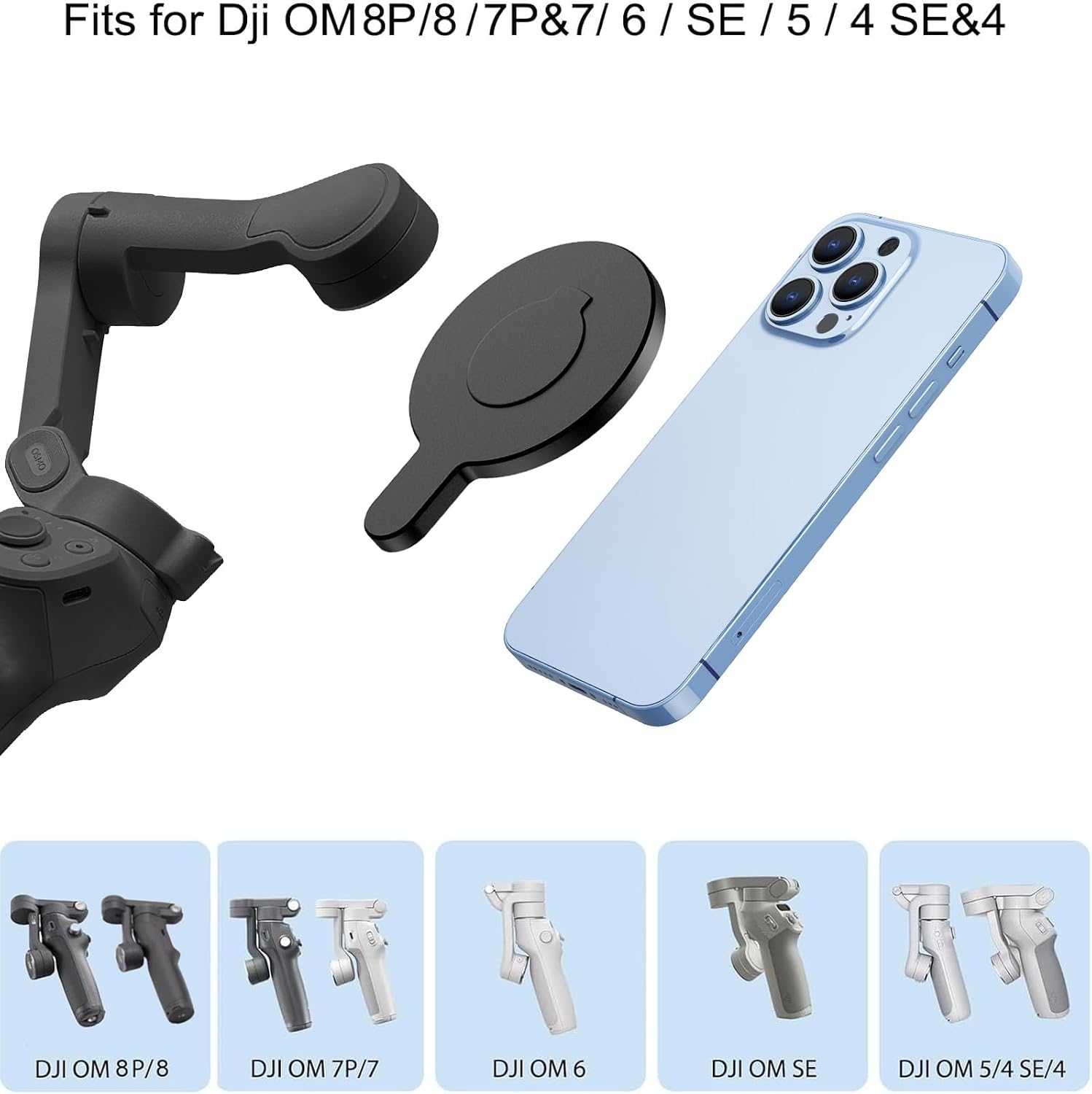 ESTABILIZADOR PARA CÁMARA AERBEIS MAGNETIC RING HOLDER PARA DJI OSMO MOBILE 8P 8 7P 7 6 SE OM 5 4 - 3