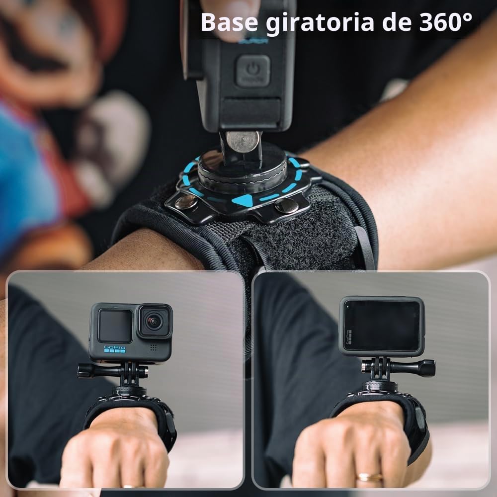 SOPORTE DE MUÑECA GIRATORIO 360° SUREWO COMPATIBLE CON GOPRO Y CÁMARAS DEPORTIVAS - 2