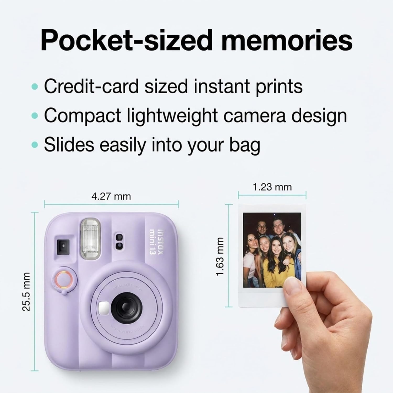 CÁMARA INSTANTÁNEA FUJIFILM INSTAX MINI 13 DREAMY PURPLE CON PELÍCULA DE 20 HOJAS - 5