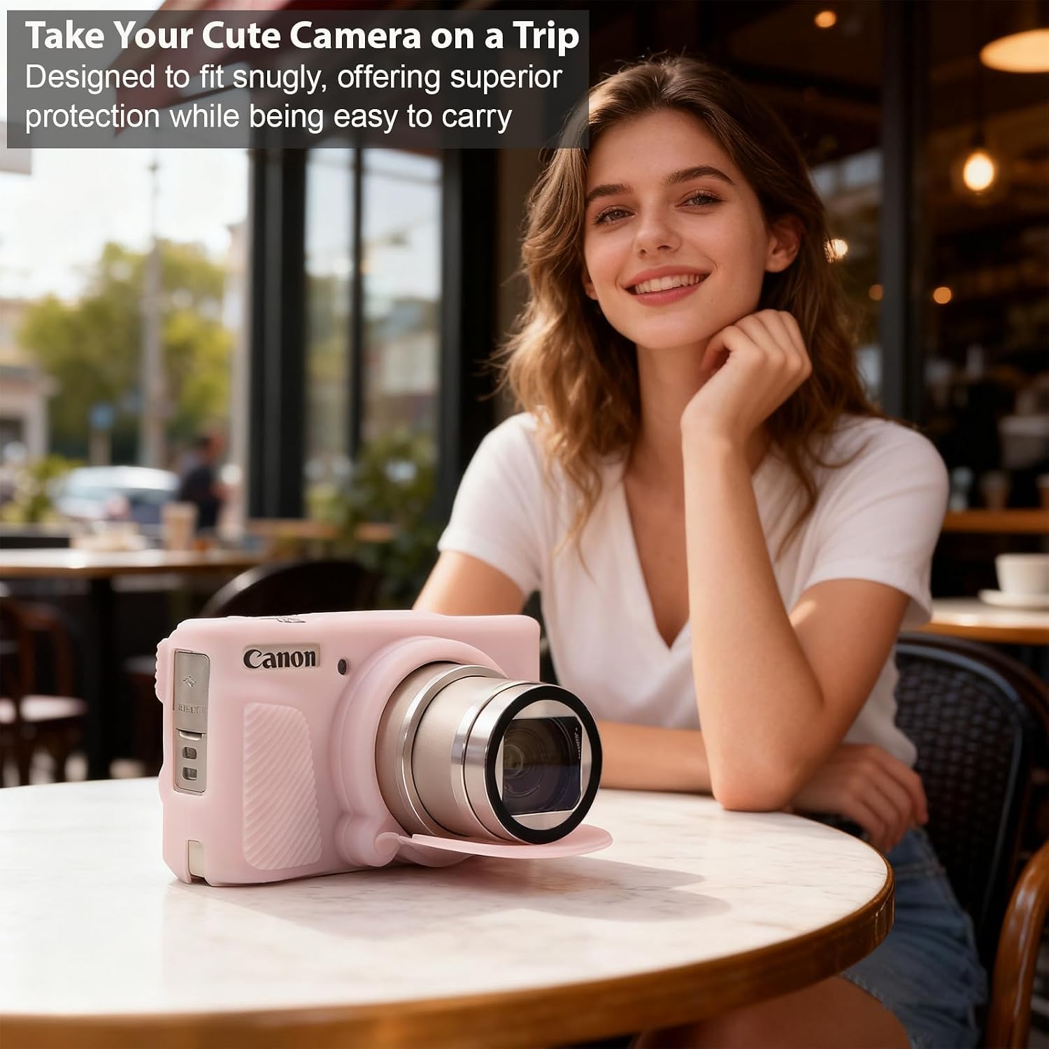CARCASA PARA CÁMARA CANON POWERSHOT SX740 HS SX730 HS FREVYVE JELLY ROSA - 4