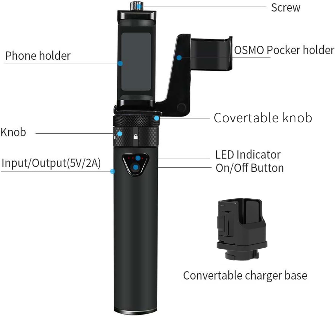 POWER BANK SMATREE PORTABLE POWERSTICK PARA DJI OSMO POCKET 1 Y 2 CON SOPORTE PARA SMARTPHONE - 3