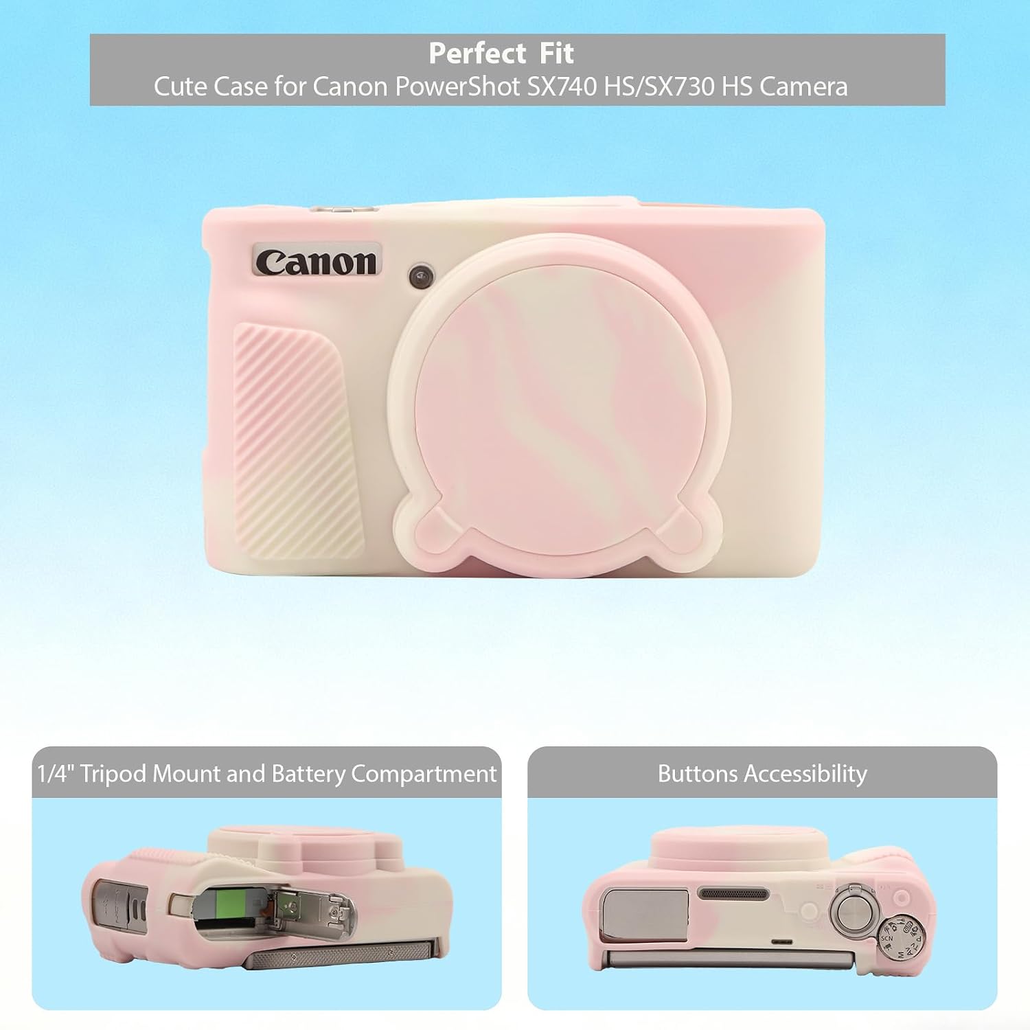 CARCASA PARA CÁMARA CANON POWERSHOT SX740 HS SX730 HS MISTY PINK - 2