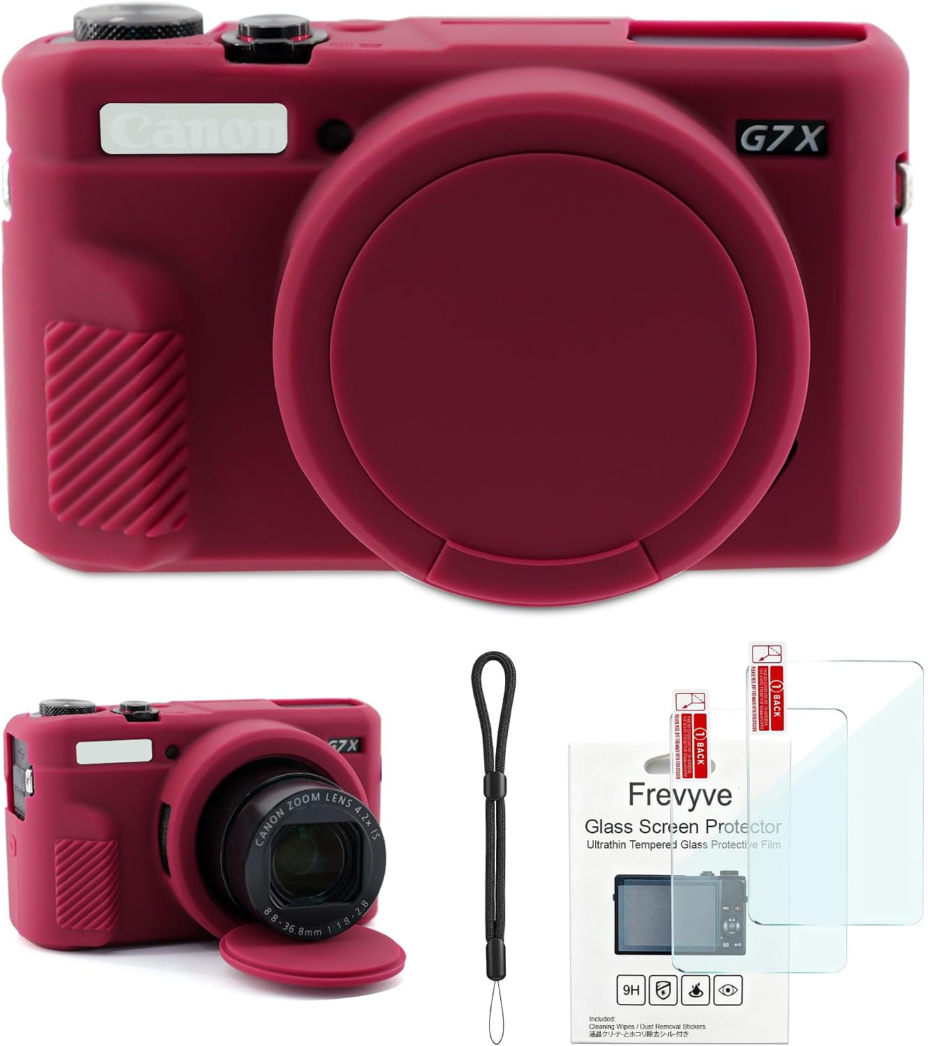 FUNDA PARA CÁMARA CANON G7X MARK II FREVYVE ROJO OSCURO - 1