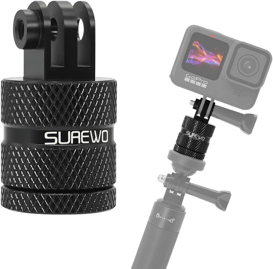 ADAPTADOR PARA TRÍPODE SKEZN ALUMINIO 1/4'-20 CON ROTACIÓN 360° COMPATIBLE CON GOPRO Y DJI - 1