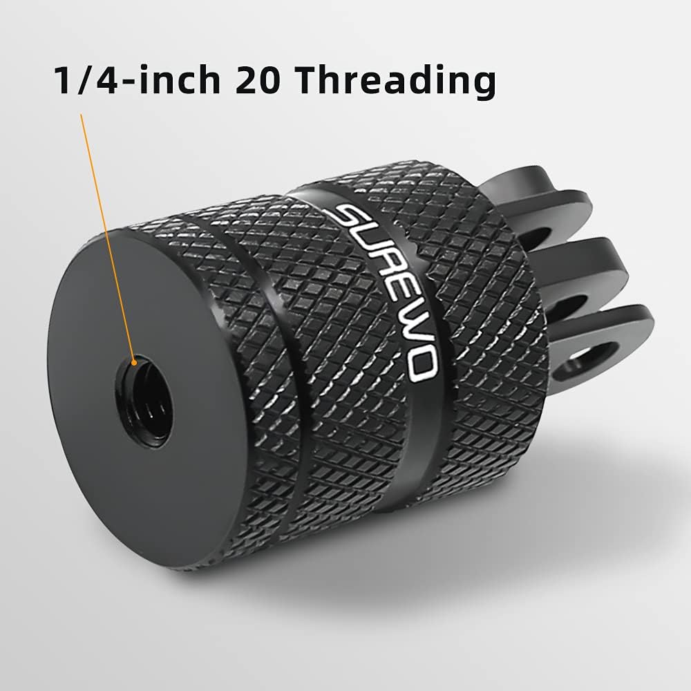 ADAPTADOR PARA TRÍPODE SKEZN ALUMINIO 1/4'-20 CON ROTACIÓN 360° COMPATIBLE CON GOPRO Y DJI - 4