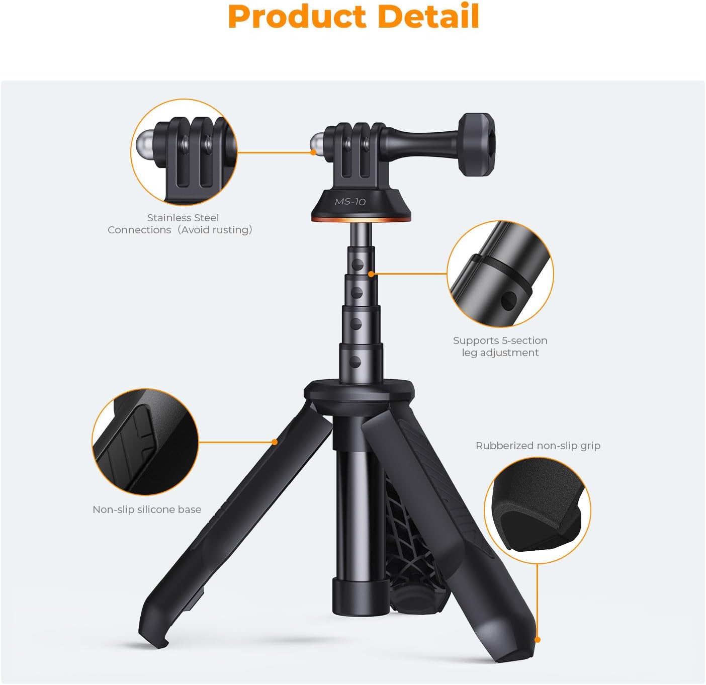 SOPORTE PARA CÁMARA DE ACCIÓN KYF CONCEPT MINI SELFIE STICK TRIPOD 33.5 CM - 3