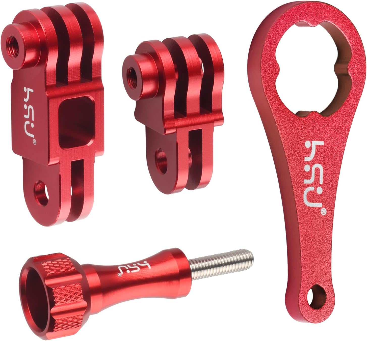 SOPORTE PARA CÁMARA HSU BRAZO AJUSTABLE DE ALEACIÓN DE ALUMINIO ROJO PARA GOPRO Y DJI OSMO ACTION - 1