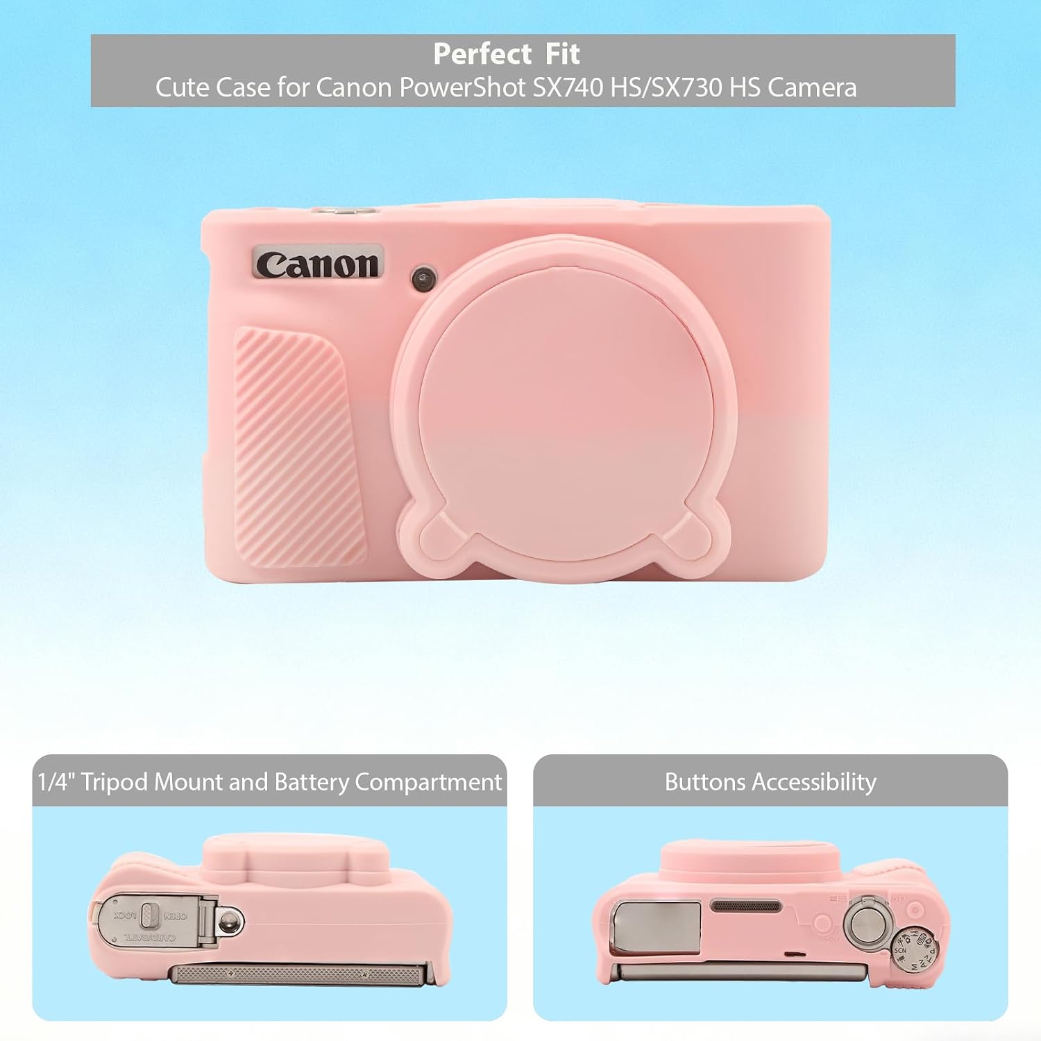 CARCASA PARA CÁMARA CANON POWERSHOT SX740 HS SX730 HS ROSA PÁLIDO - 5